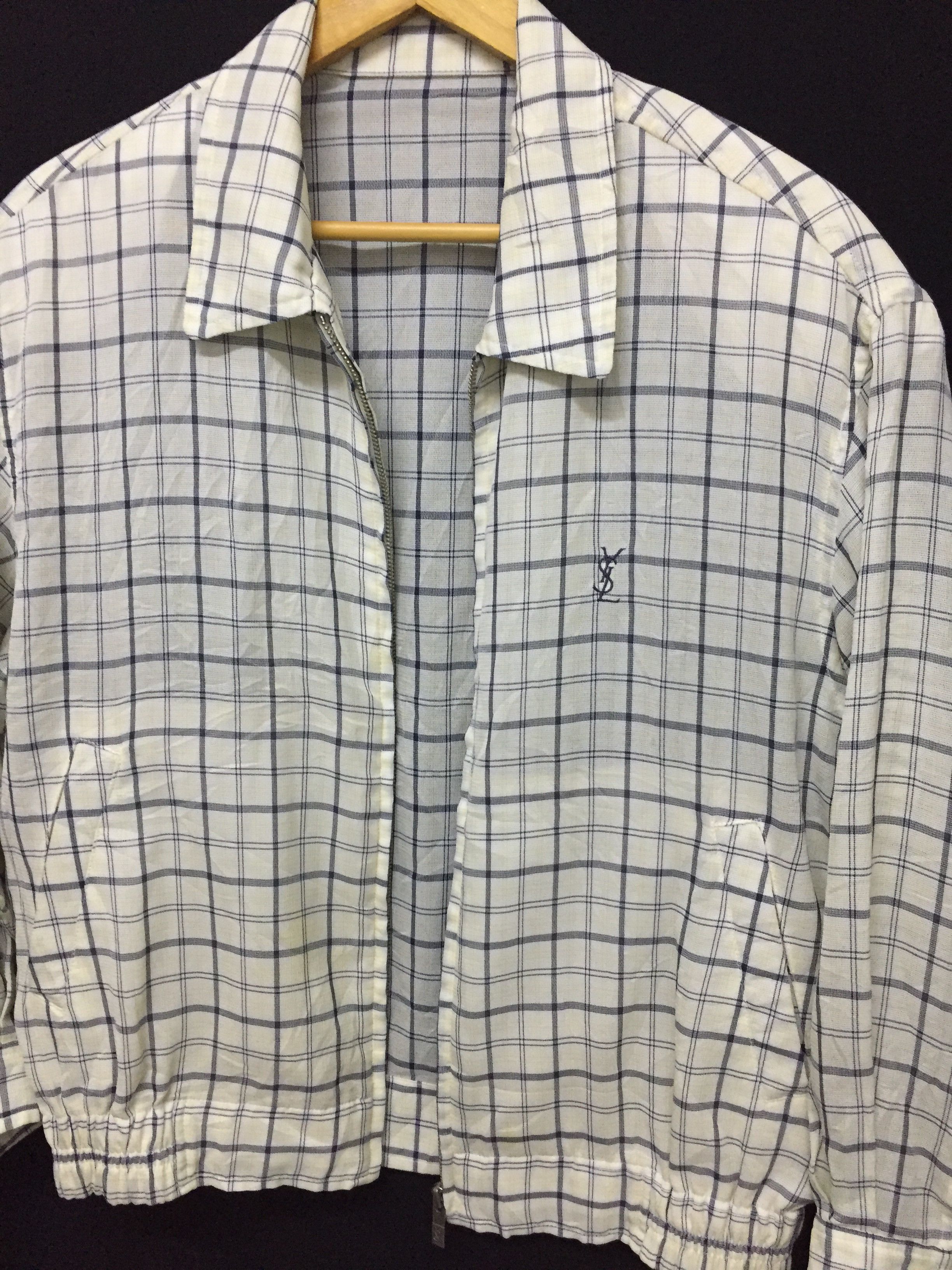 Yves Saint Laurent 90's YSL light check linen jacket Size US M / EU 48-50 / 2 - 11 Thumbnail