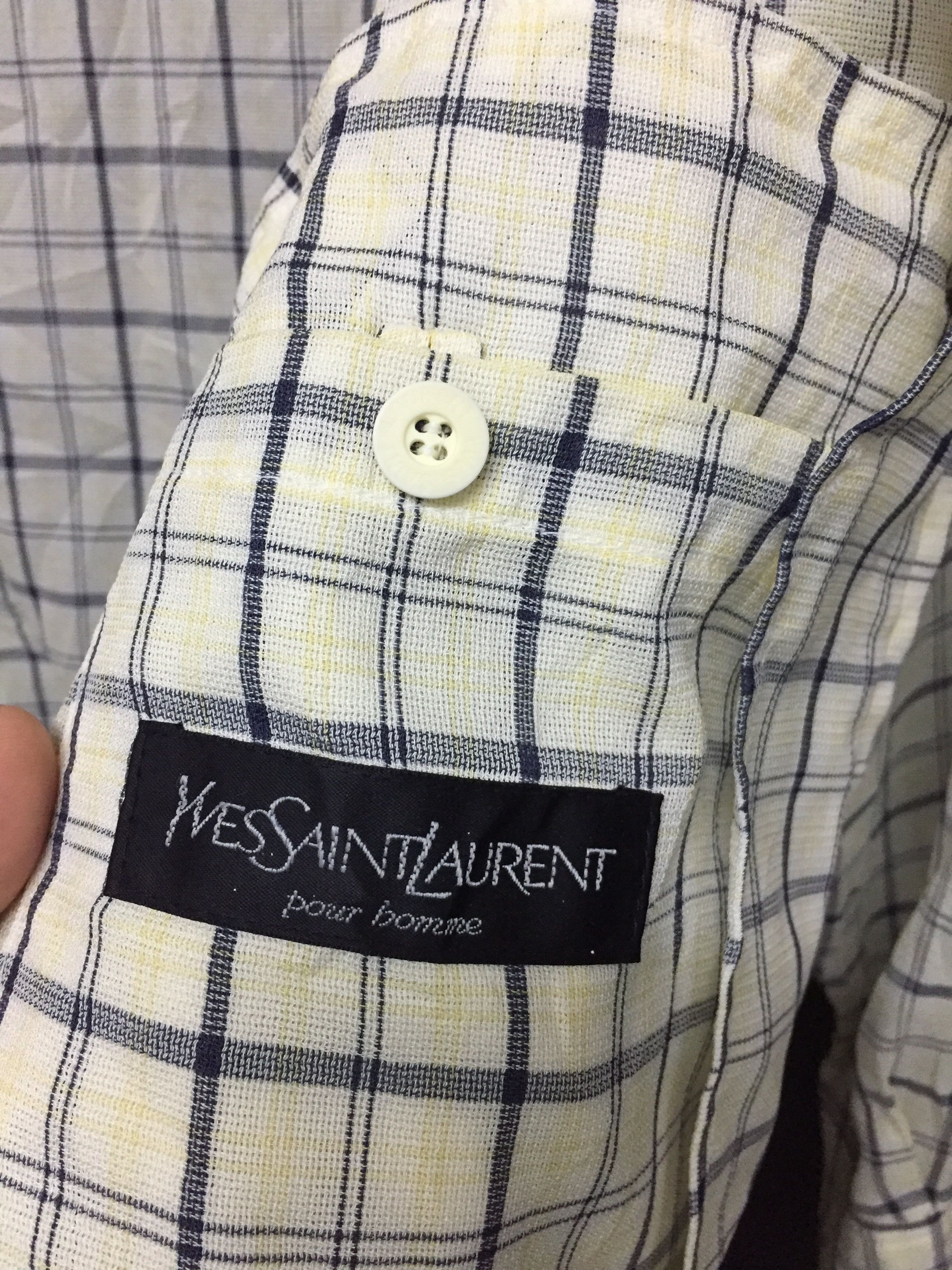 Yves Saint Laurent 90's YSL light check linen jacket Size US M / EU 48-50 / 2 - 13 Thumbnail