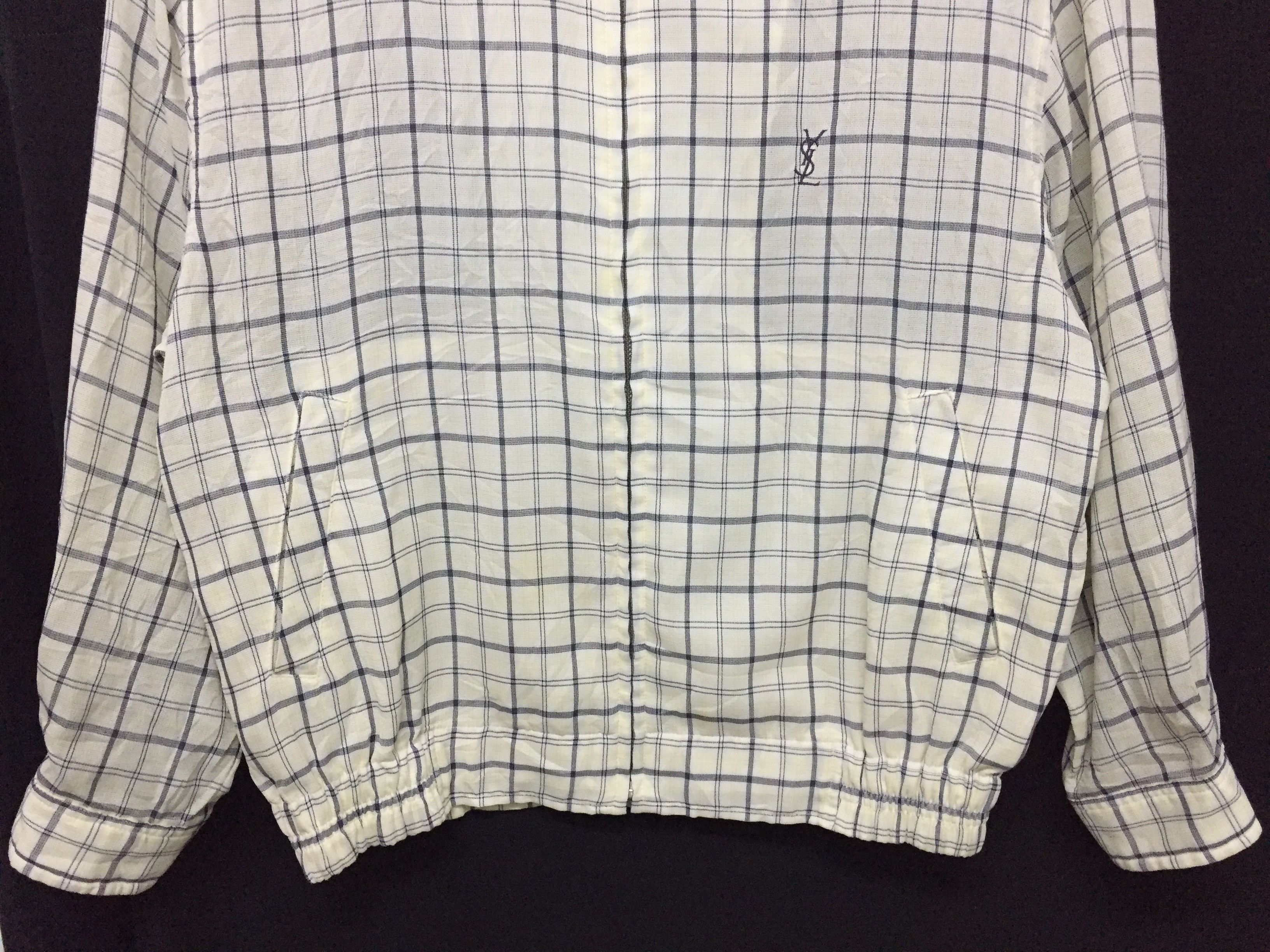 Yves Saint Laurent 90's YSL light check linen jacket Size US M / EU 48-50 / 2 - 4 Thumbnail