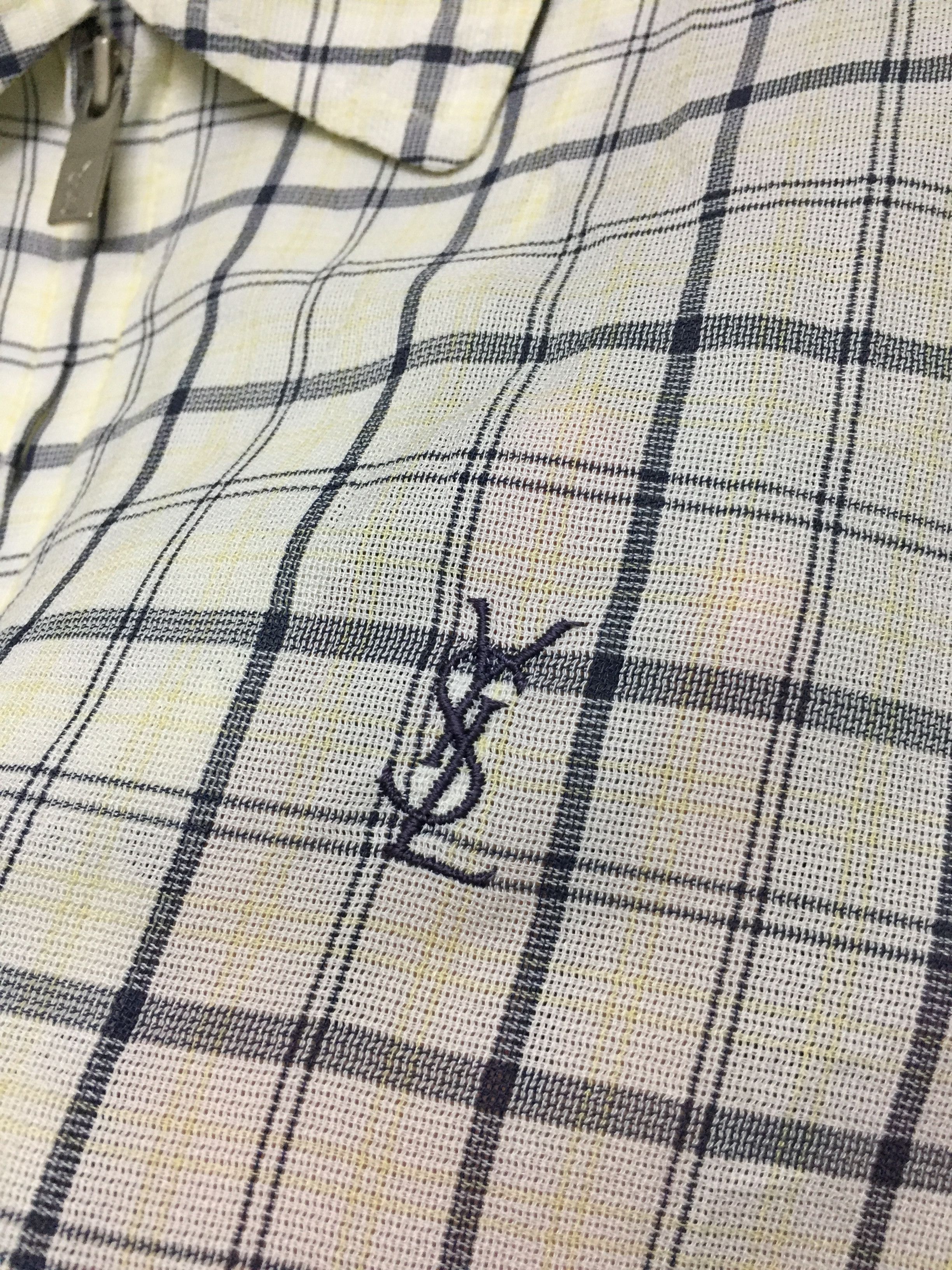 Yves Saint Laurent 90's YSL light check linen jacket Size US M / EU 48-50 / 2 - 7 Thumbnail