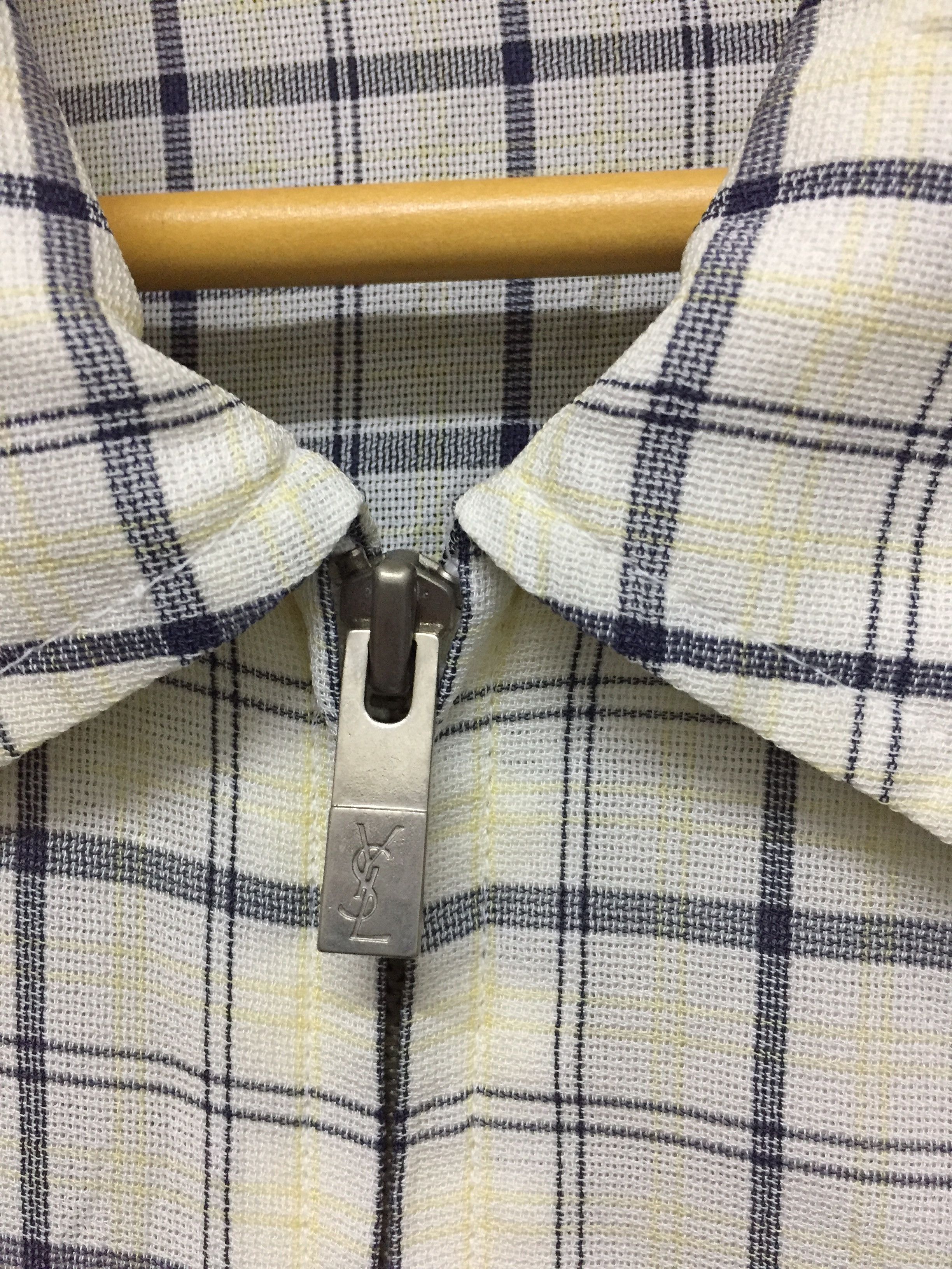 Yves Saint Laurent 90's YSL light check linen jacket Size US M / EU 48-50 / 2 - 8 Thumbnail
