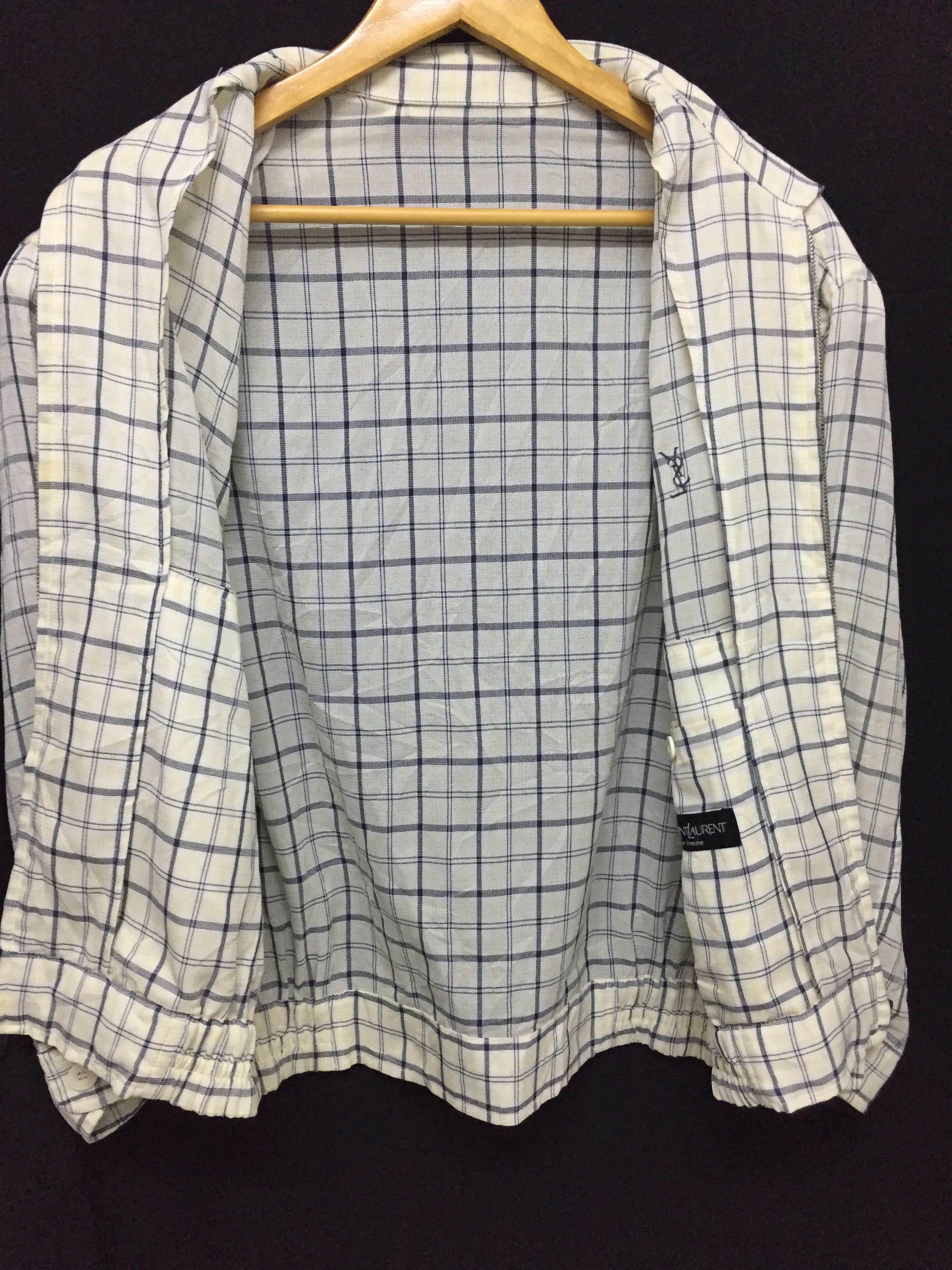 Yves Saint Laurent 90's YSL light check linen jacket Size US M / EU 48-50 / 2 - 12 Thumbnail