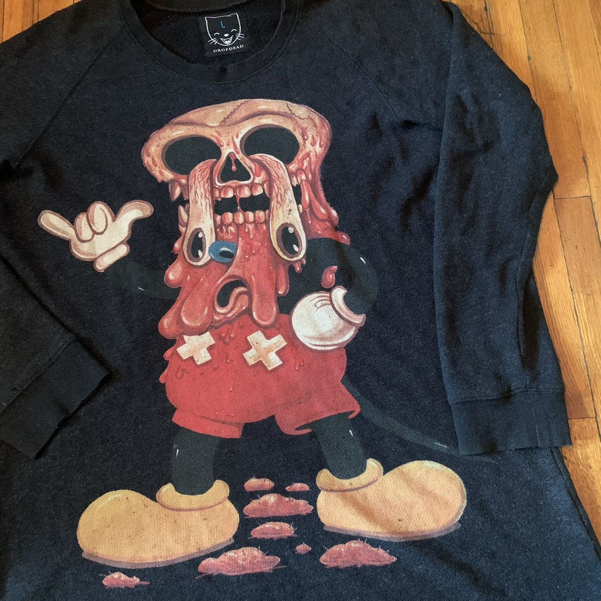 Band Tees Drop Dead Clothing Drop dead clothing Mickey Mouse face melt sweater Grailed