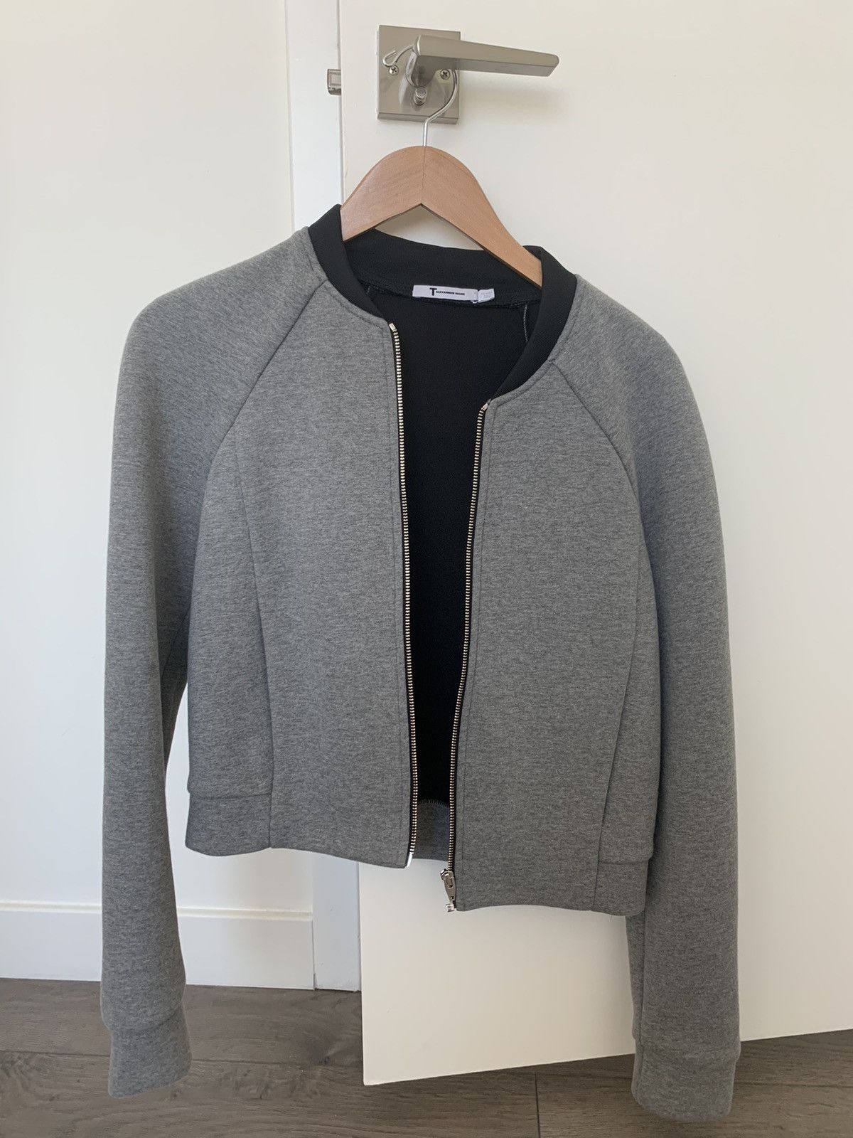【T by Alexander Wang】Jersey Bonded Neoprene Bomber Jacket T by Alexander Wang Alexander Wang Jersey Bonded Neoprene