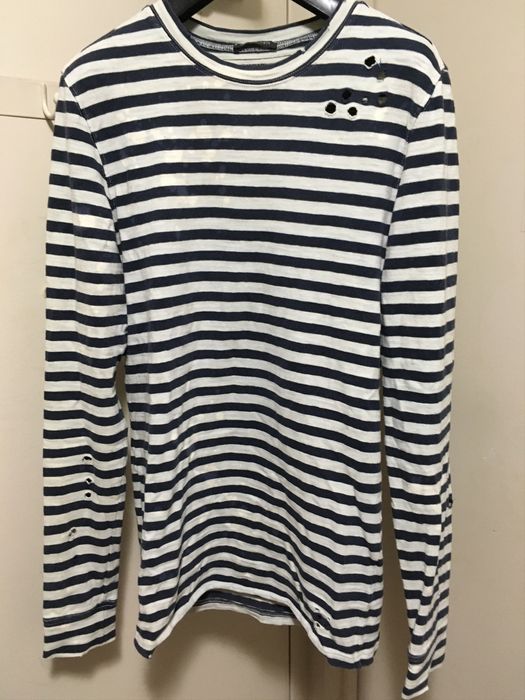 Balmain AW10 Destroyed Breton Shirt | Grailed