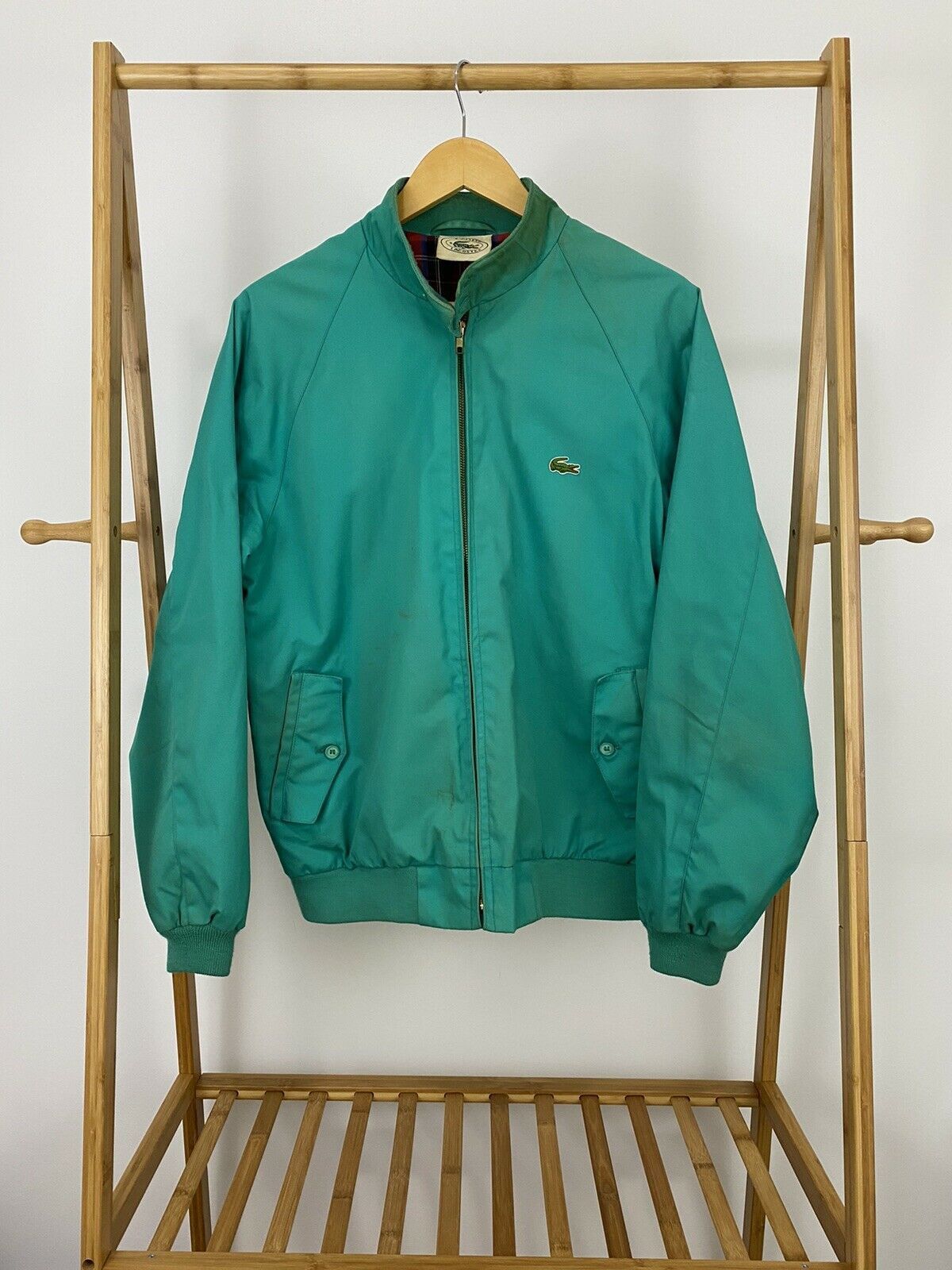 80s IZOD LACOSTE グリーン スイングトップ M USA古着 Lacoste × Vintage VTG Izod Lacoste 80s Alligator Teal Harrington