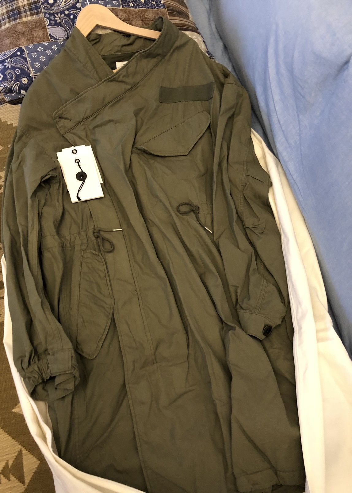 image of Visvim Chamdo Fishtail Parka(C/ny) in Olive, Men's (Size Small)