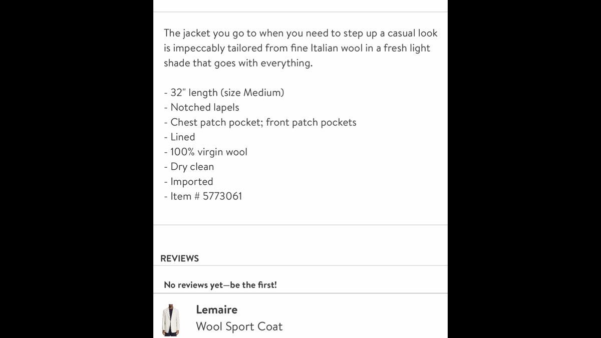 Lemaire Lemaire men’s wool sport coat. XL. $980 Size 42R - 3 Thumbnail