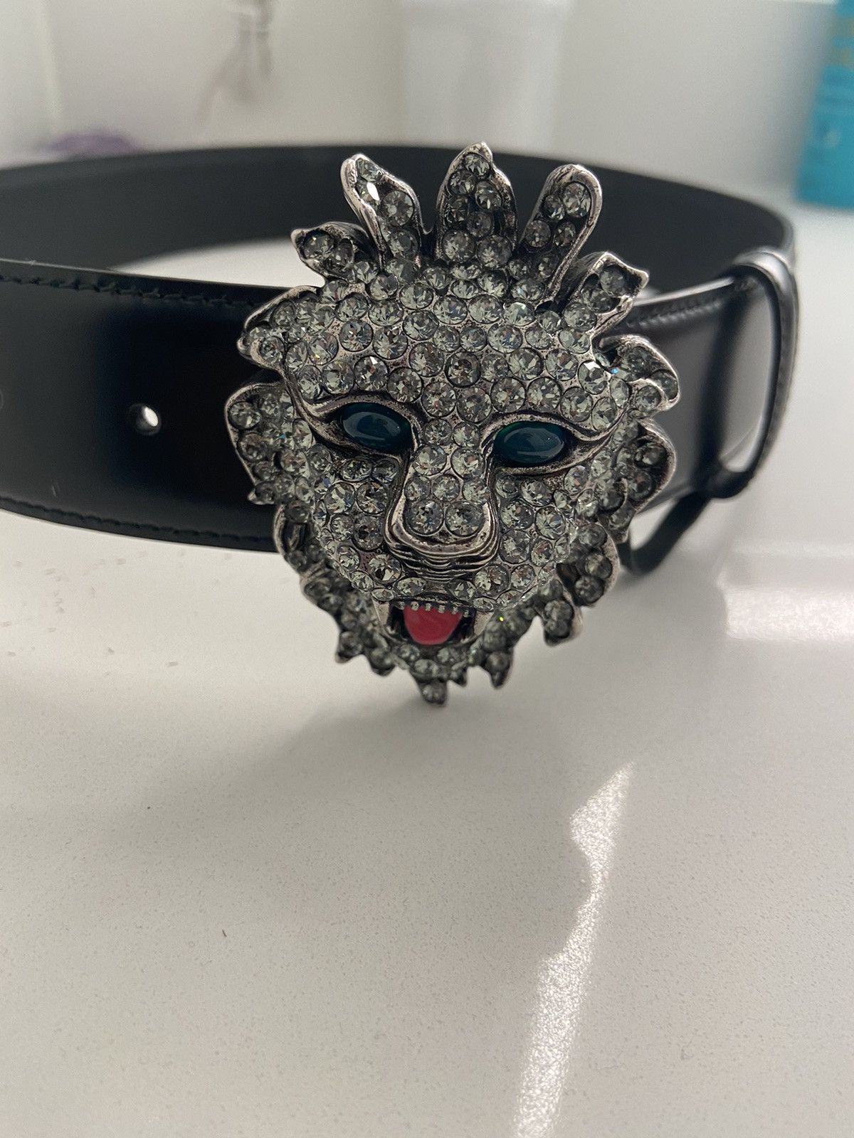 Icy Feline Gucci Leather Belt Accessories