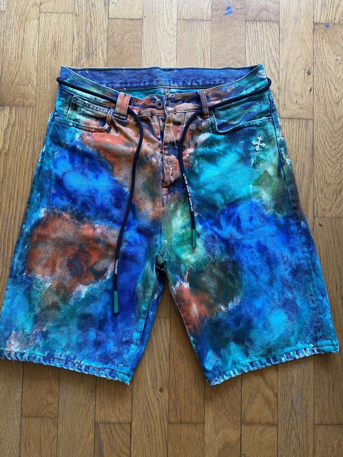 Off-White Paint Denim Short