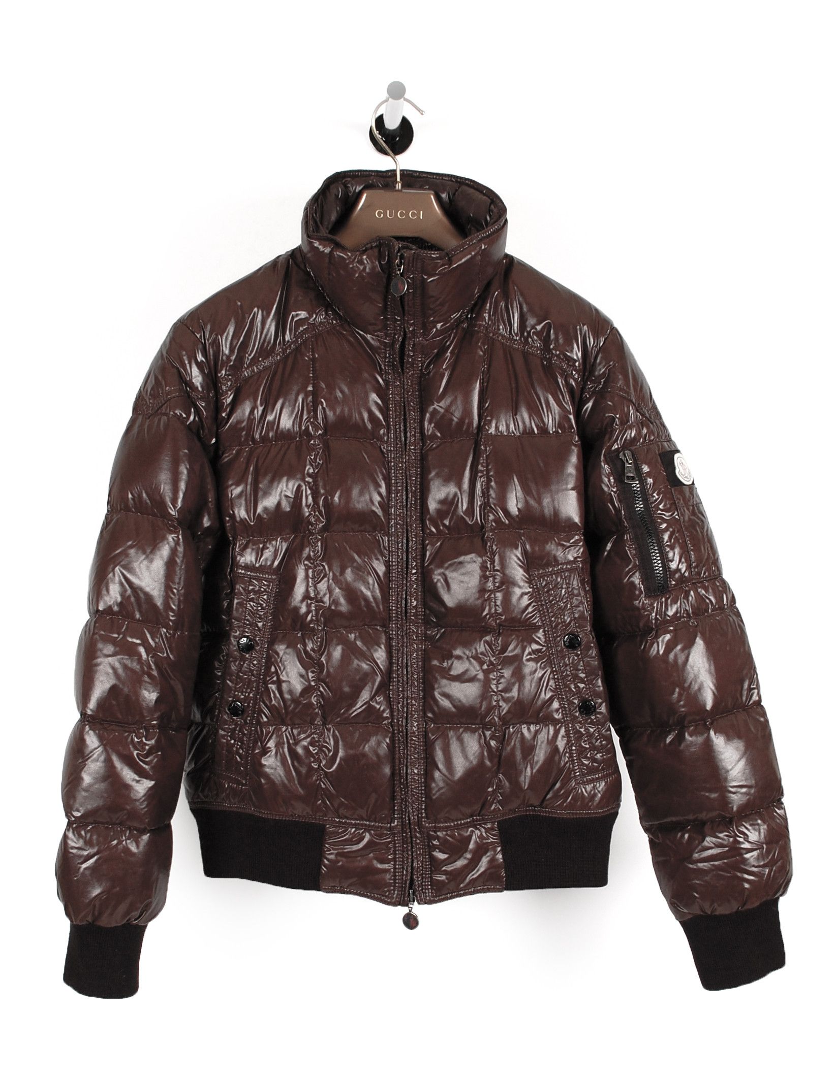 Moncler Original Moncler Auburn MA-1 Real Down Dark Brown Men Bomber Jacket  in size 1 | Grailed