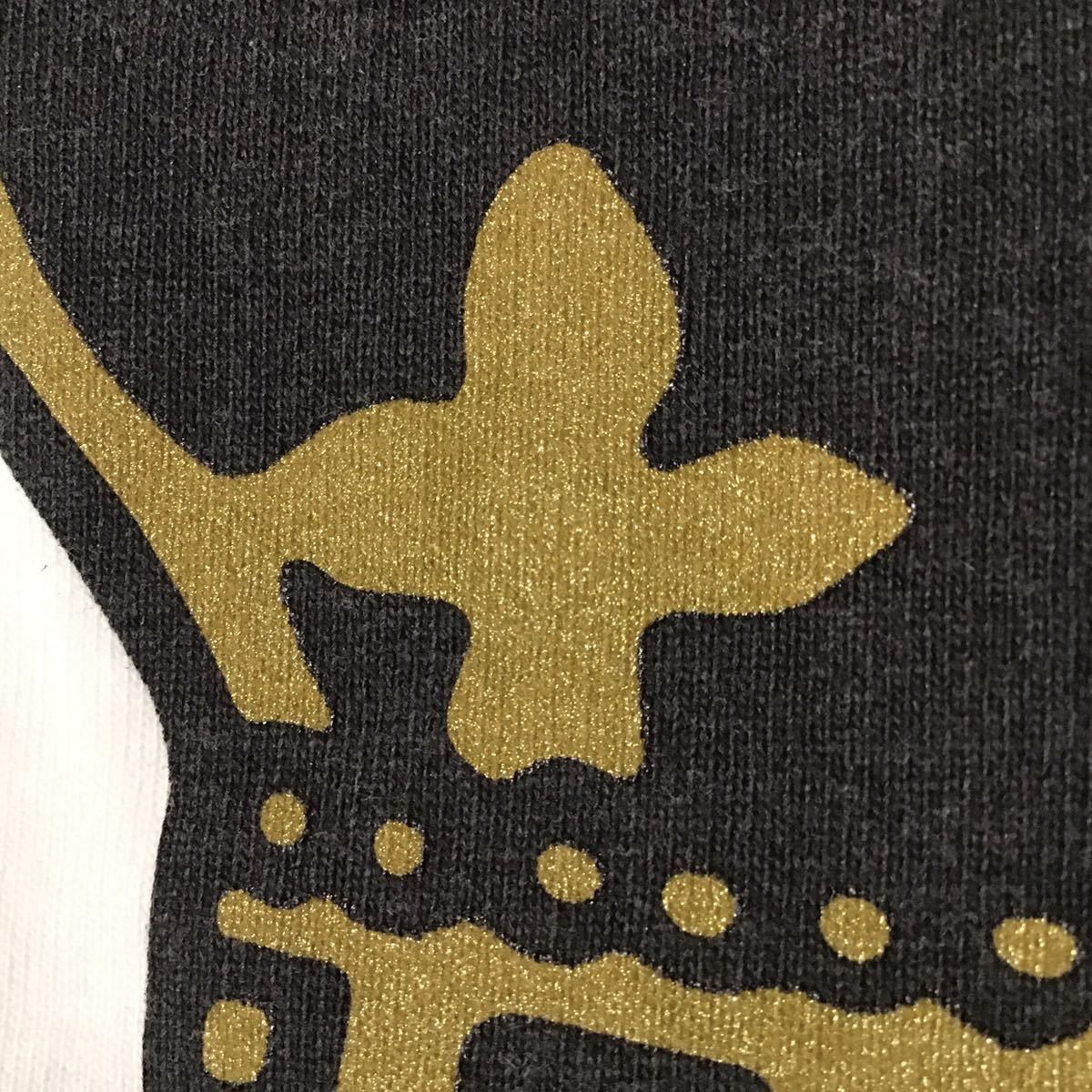 Bape BAPE Gold glitter print CROWN big head T-shirt Size US M / EU 48-50 / 2 - 3 Thumbnail