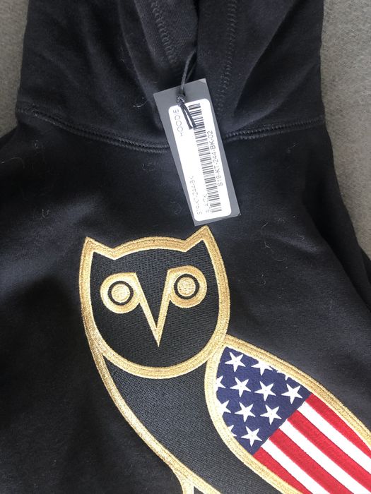 OVO X NBA Team Icons OG Owl Hoodie Black Gold Embroidered October's Very Own
