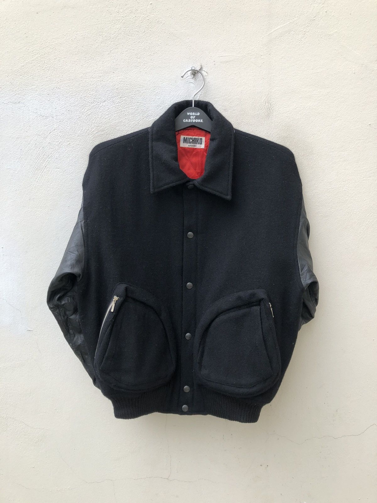 Michiko Koshino London 80s Michiko Koshino London Cargo Pocket Varsity Jacket Size US M / EU 48-50 / 2 - 7 Thumbnail