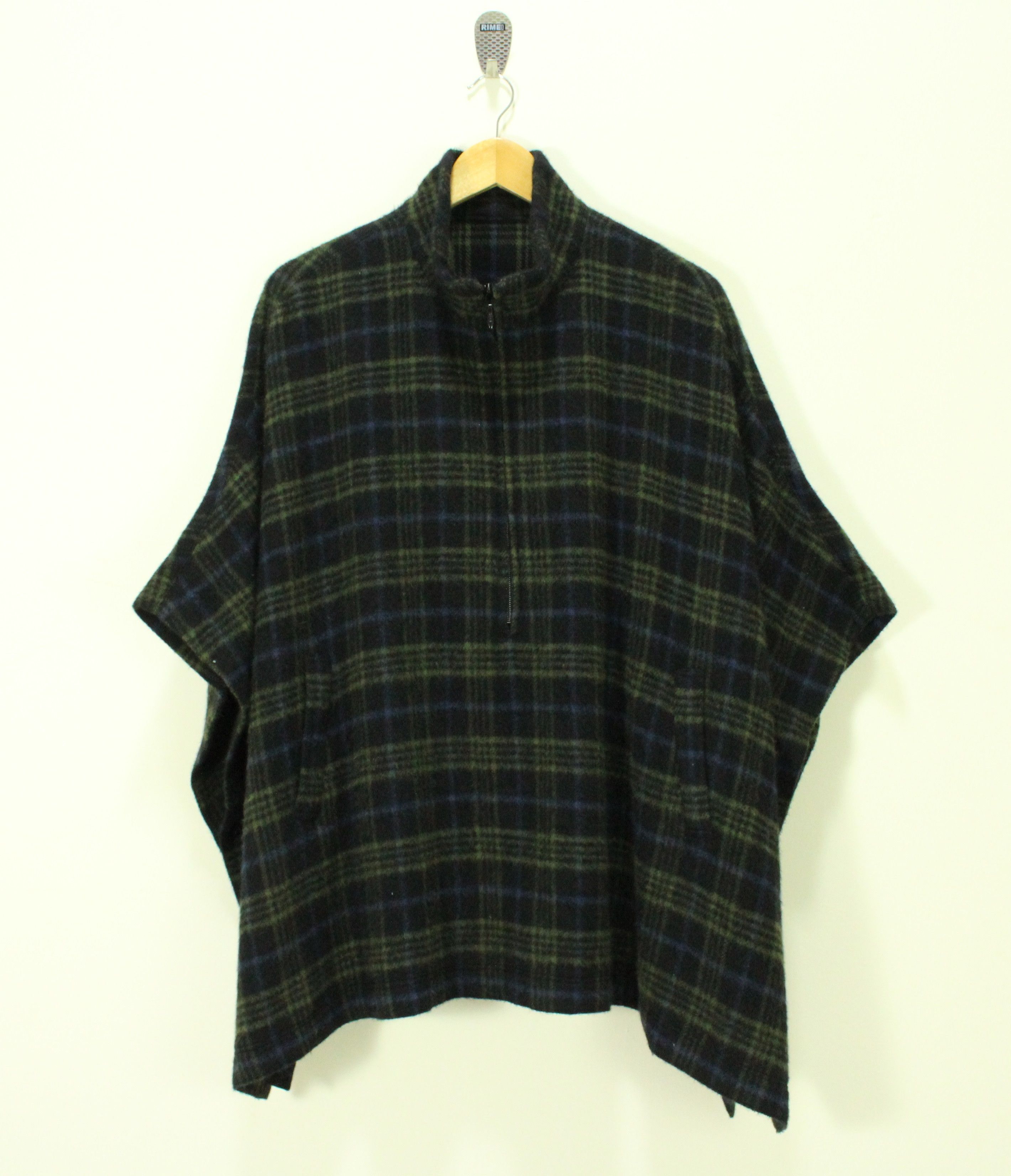 Japanese Brand × Native Made in JAPAN PONCHO Checkered Wool Blend FRESCO Size US M / EU 48-50 / 2 - 1 Thumbnail