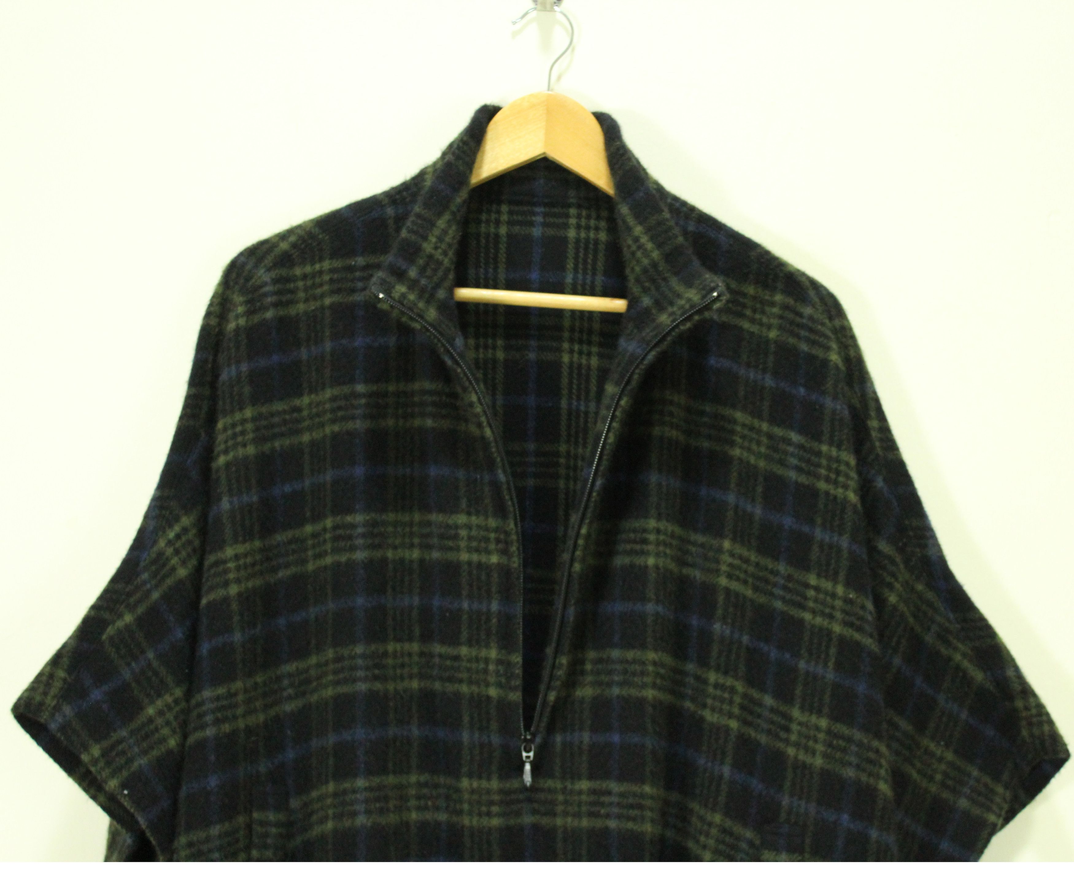 Japanese Brand × Native Made in JAPAN PONCHO Checkered Wool Blend FRESCO Size US M / EU 48-50 / 2 - 3 Thumbnail