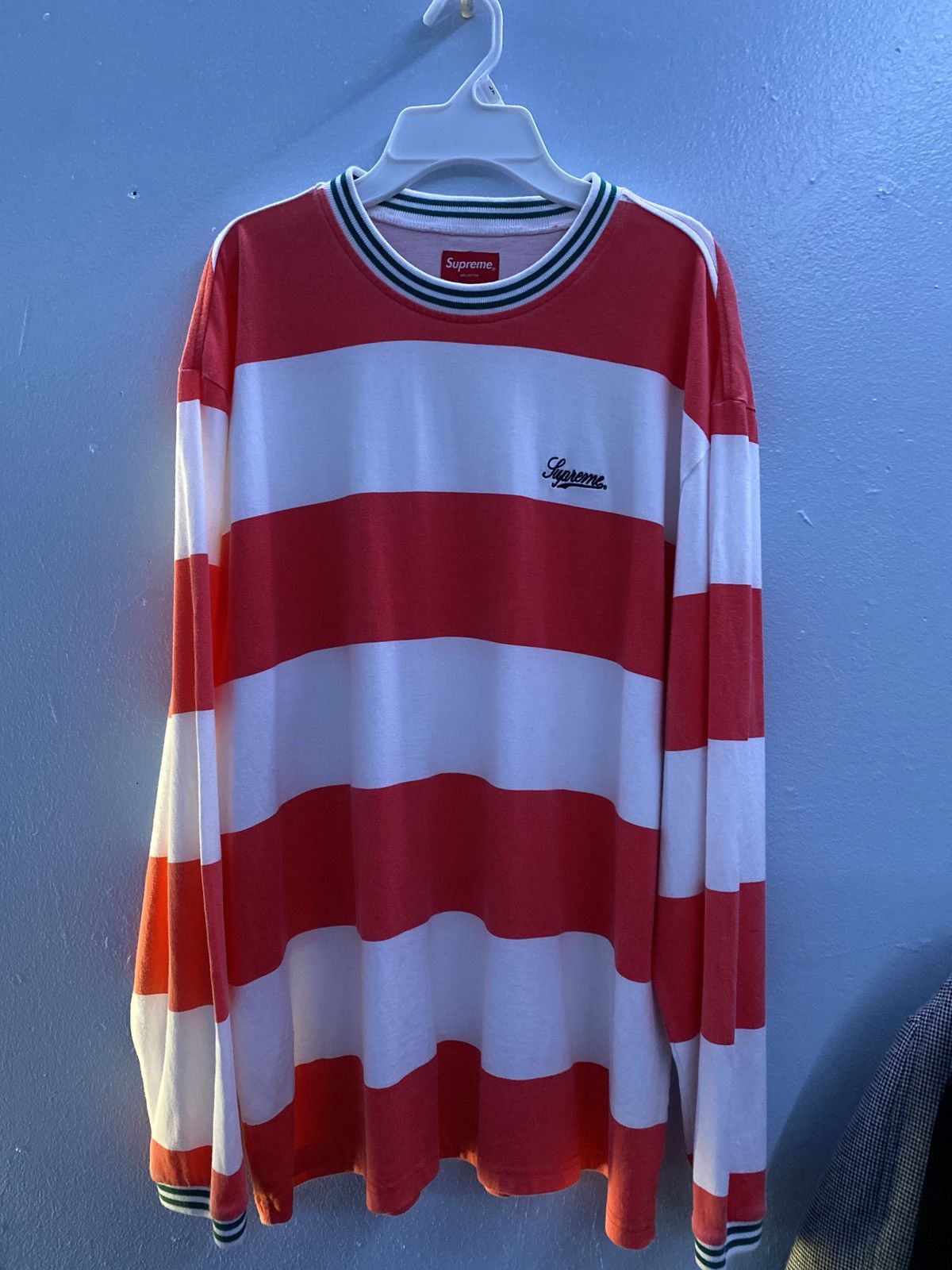 Supreme Supreme 2016 Printed Stripe Twill Henley | Grailed