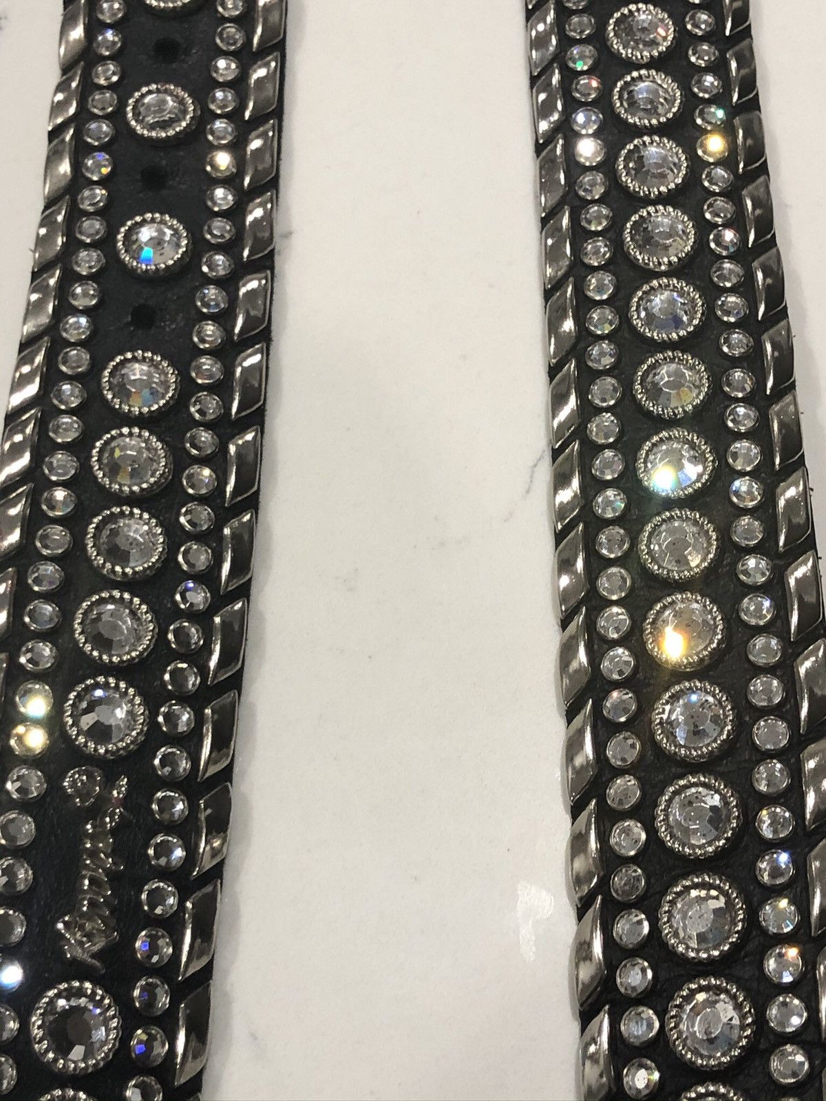 B.B. Simon Kippy’s Designer leather belt w/ Swarovski crystals Size 32 - 2 Thumbnail