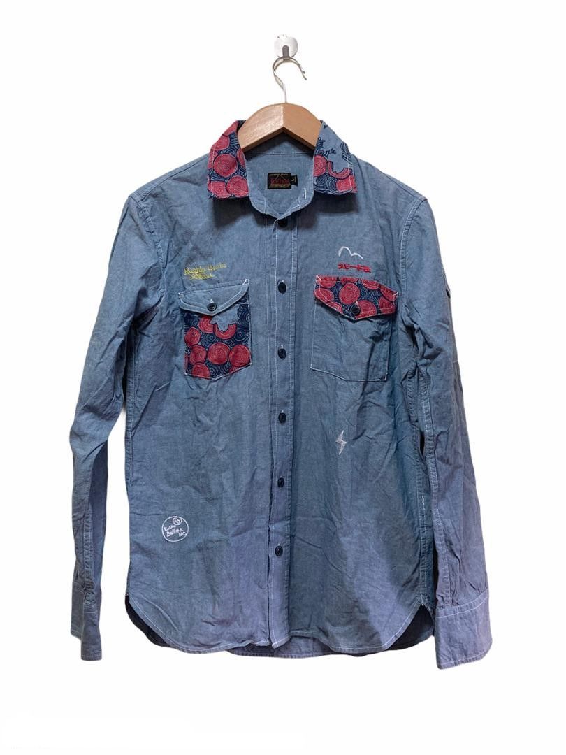 Evisu multi Pocket Heritage Chambray Shirt