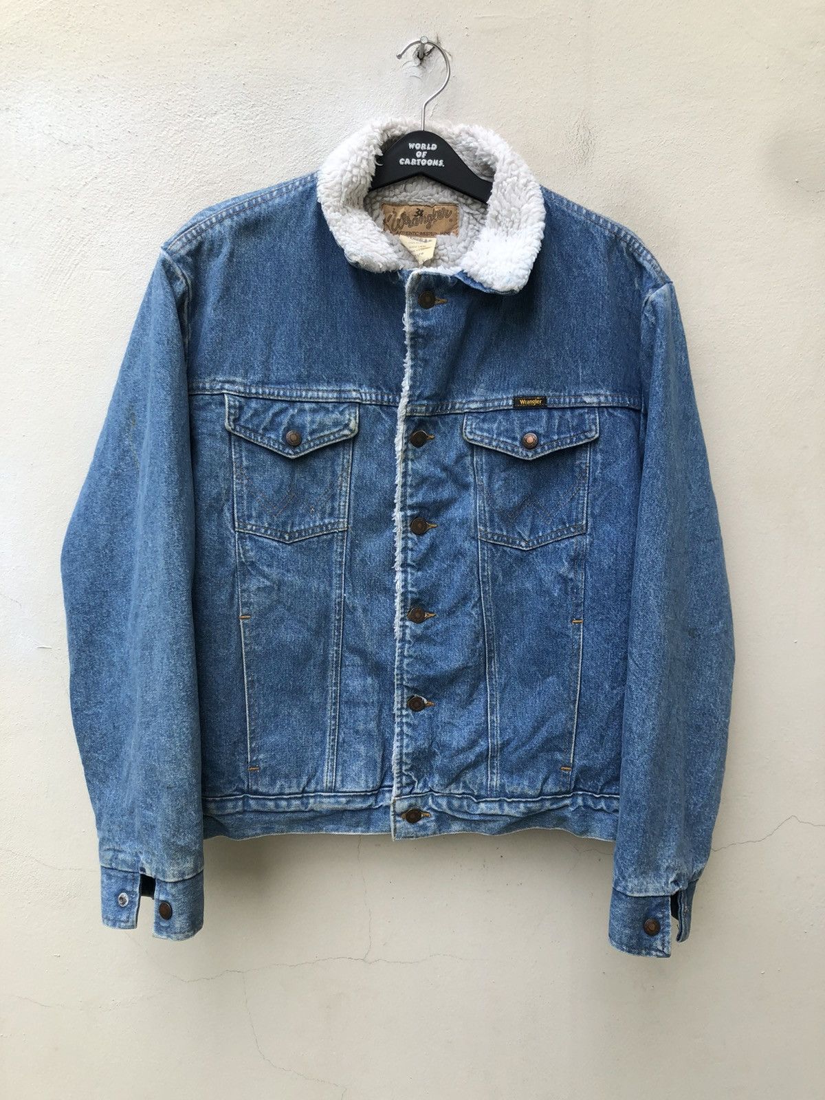 Vintage × Wrangler Vintage 80s Wrangler Made in Usa Sherpa Lined Denim Jacket Size US L / EU 52-54 / 3 - 1 Thumbnail