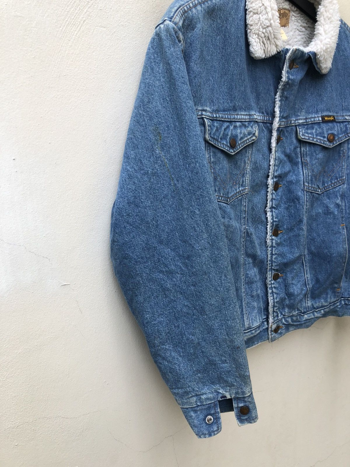 Vintage × Wrangler Vintage 80s Wrangler Made in Usa Sherpa Lined Denim Jacket Size US L / EU 52-54 / 3 - 10 Thumbnail