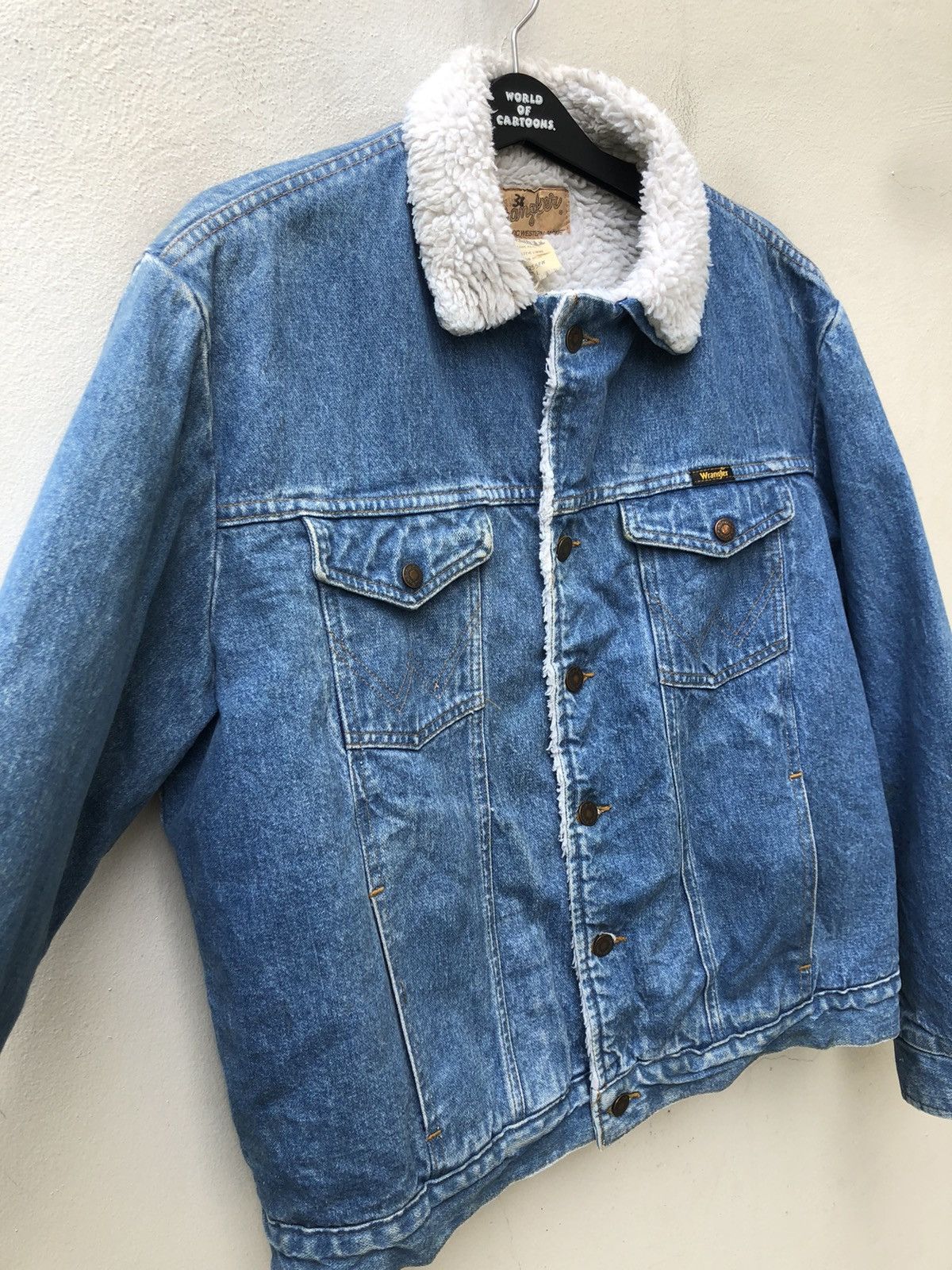 Vintage × Wrangler Vintage 80s Wrangler Made in Usa Sherpa Lined Denim Jacket Size US L / EU 52-54 / 3 - 9 Thumbnail