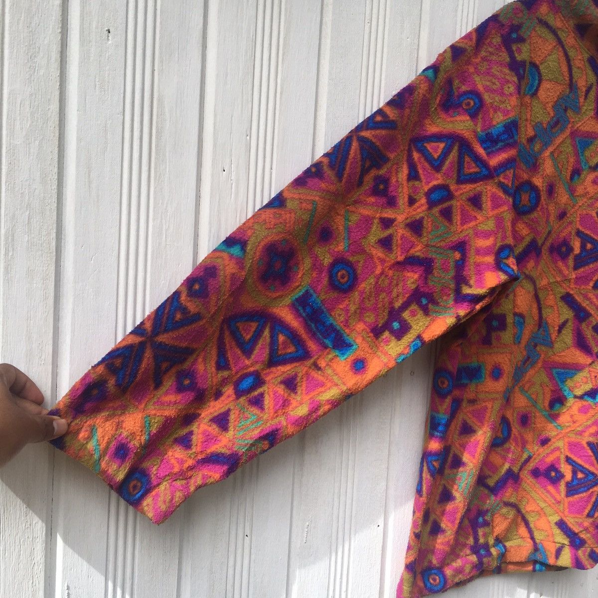 Vintage Rare! Vintage APPI Multicolour Fleece Pull Over Jacket Size US XL / EU 56 / 4 - 5 Thumbnail