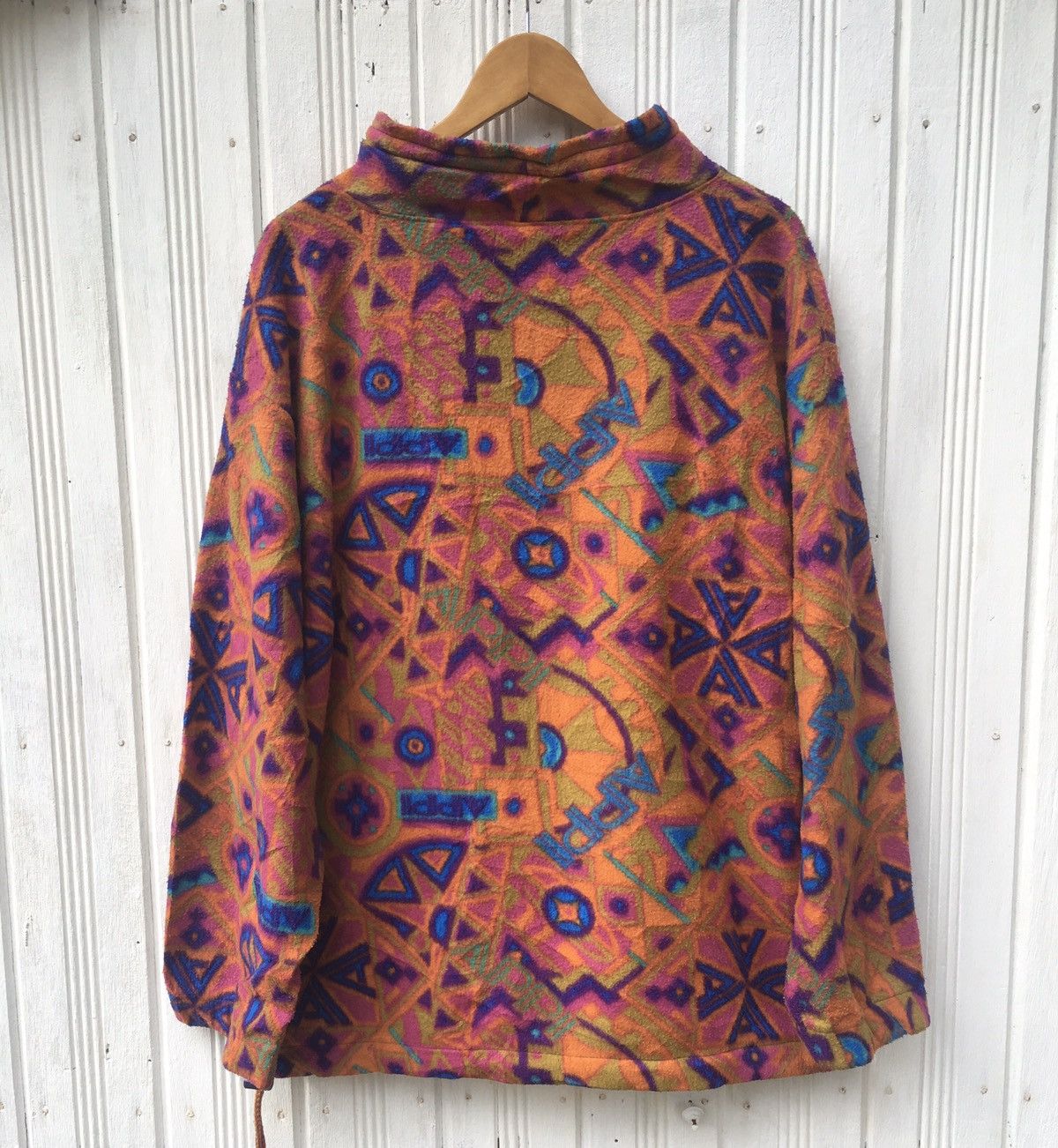 Vintage Rare! Vintage APPI Multicolour Fleece Pull Over Jacket Size US XL / EU 56 / 4 - 2 Thumbnail