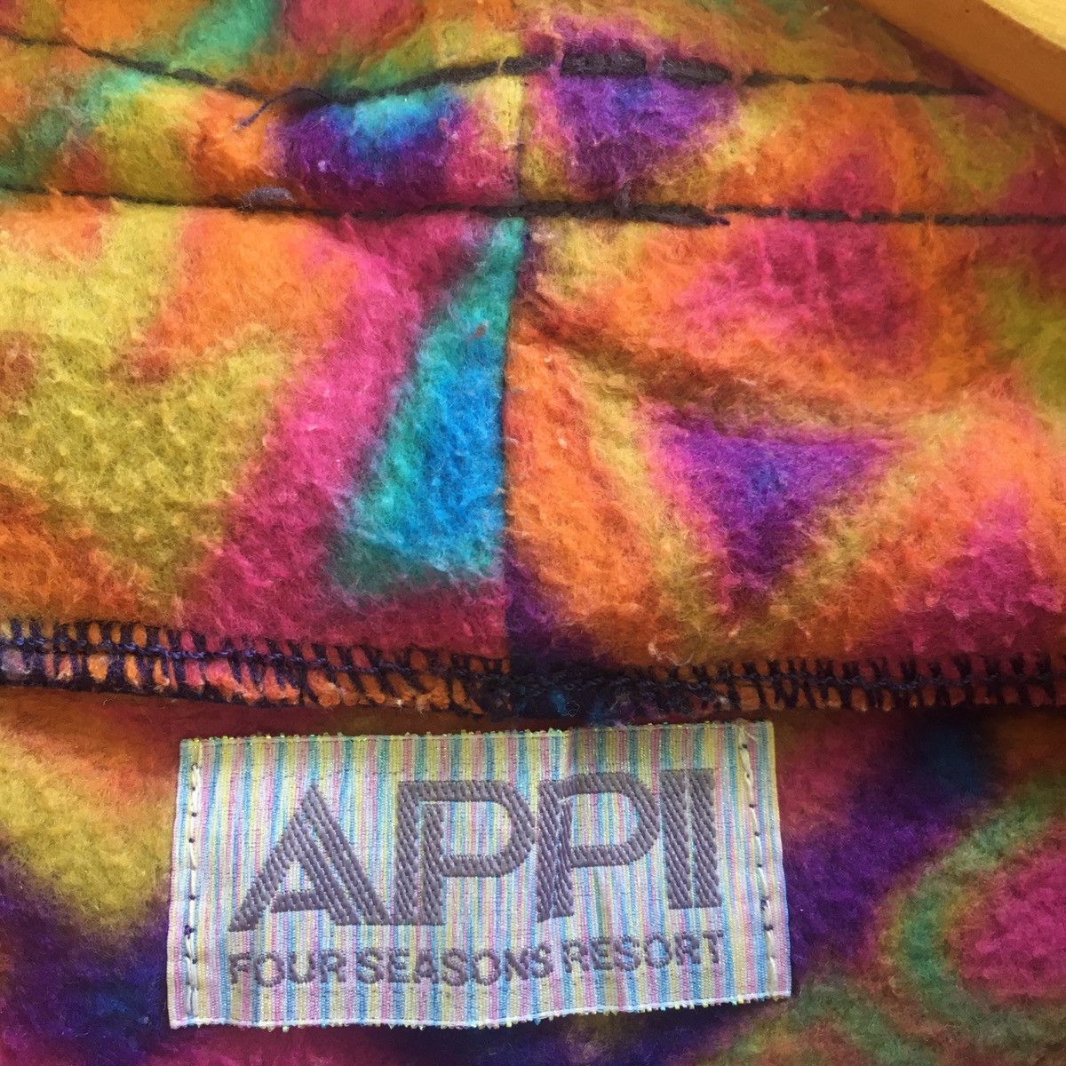 Vintage Rare! Vintage APPI Multicolour Fleece Pull Over Jacket Size US XL / EU 56 / 4 - 3 Thumbnail