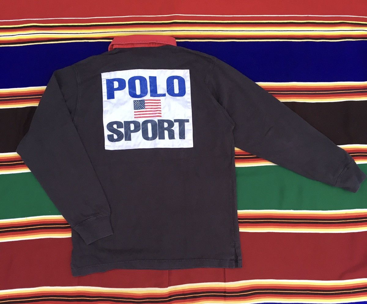 ウェア POLO SPORT rugger shirt 1992 Polo Ralph Lauren Winter Stadium 1992 Rugby Shirt size M