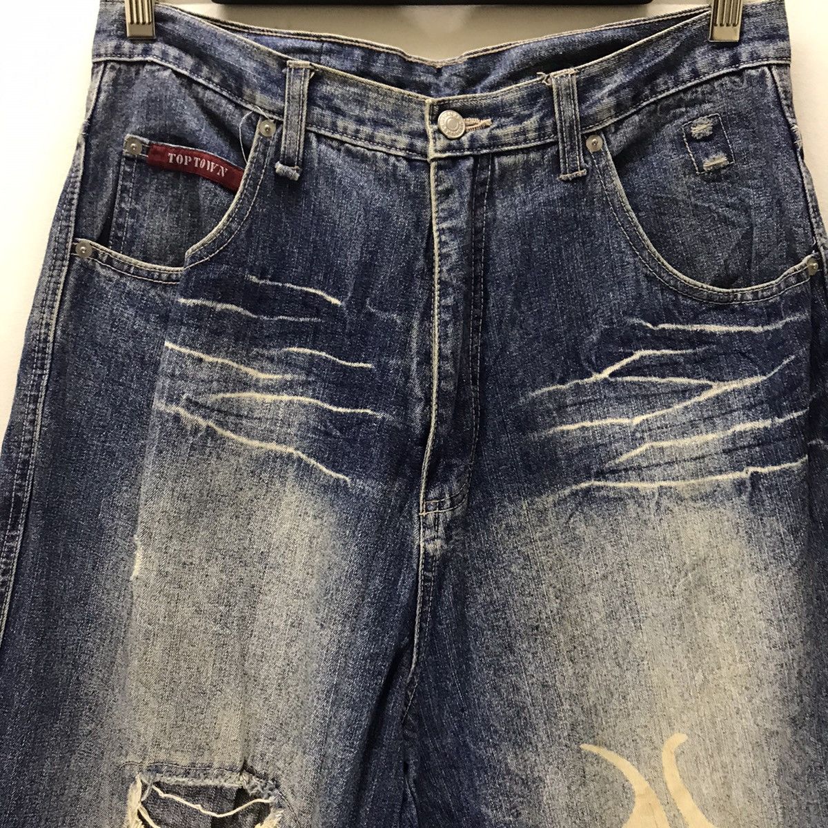 Vintage Vintage Top Town Tribal Dragon Denim Baggy Jeans Size US 32 / EU 48 - 3 Thumbnail