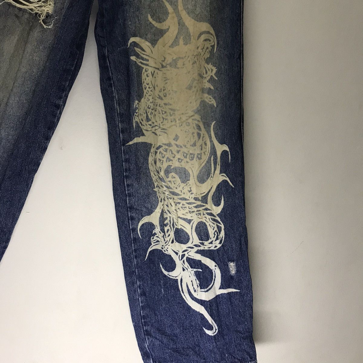 Vintage Vintage Top Town Tribal Dragon Denim Baggy Jeans Size US 32 / EU 48 - 12 Thumbnail