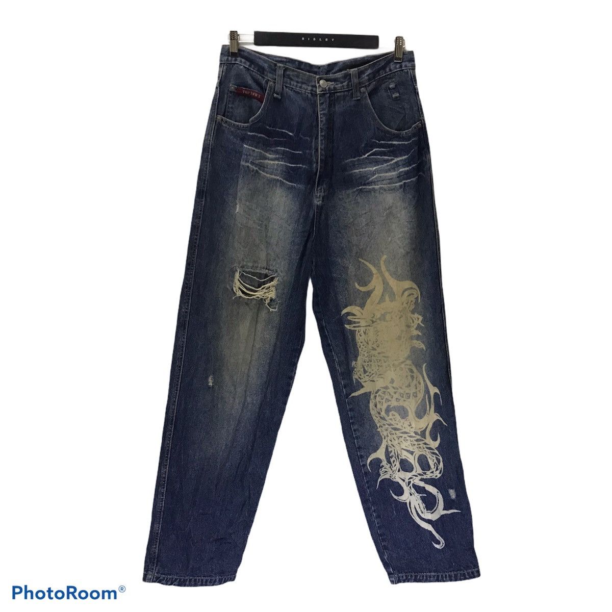 Vintage Vintage Top Town Tribal Dragon Denim Baggy Jeans Size US 32 / EU 48 - 1 Thumbnail