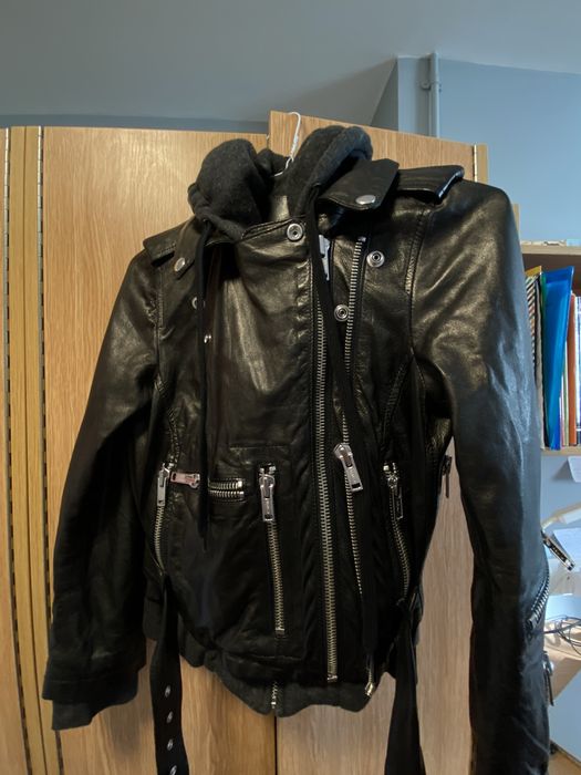 R13 R13 leather hooded moto jacket S Grailed