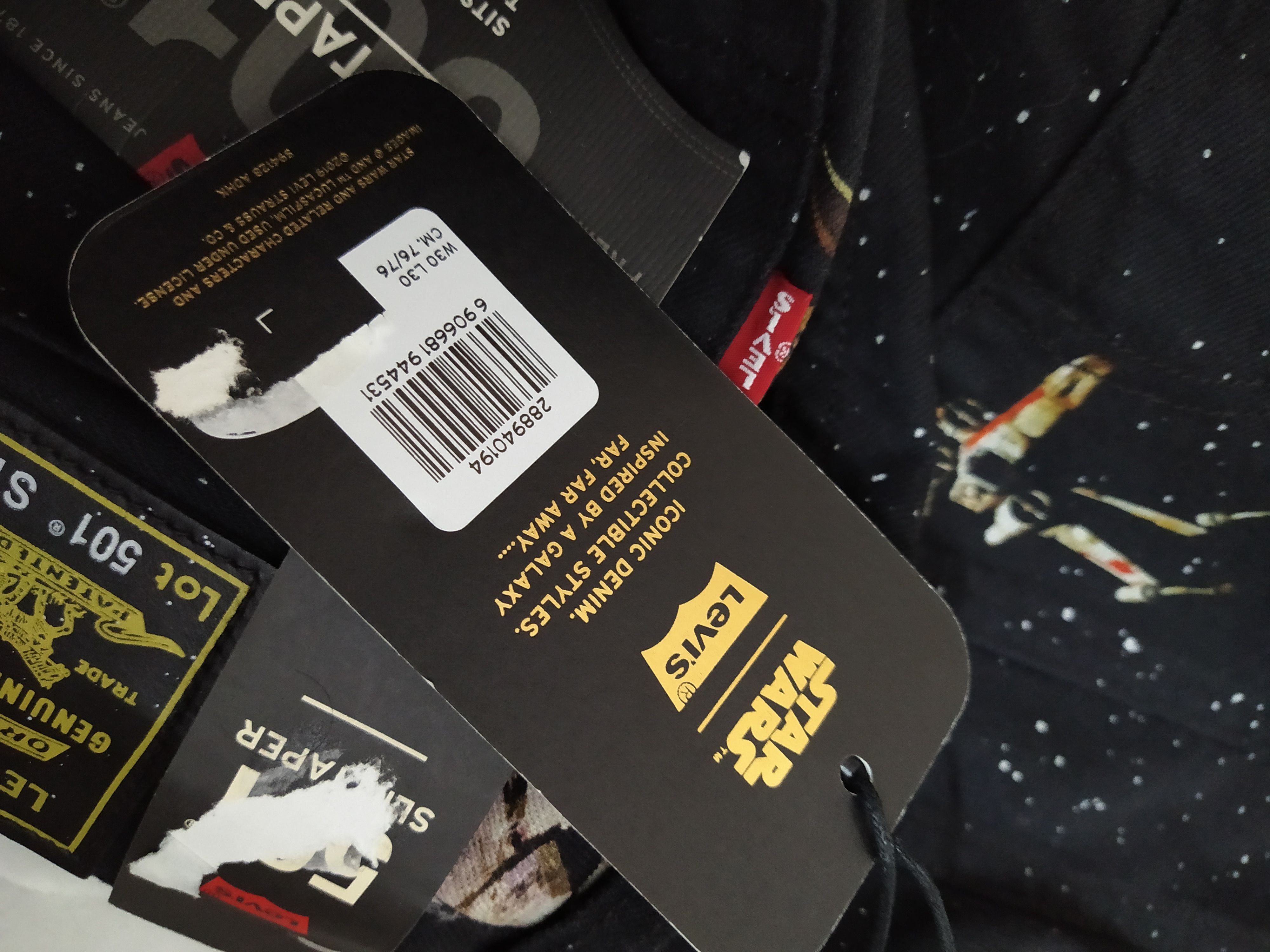 Star Wars LEVIS 501 BIG E STAR WARS ALLOVER PAINT DENIM (Z4) Size US 30 / EU 46 - 8 Thumbnail