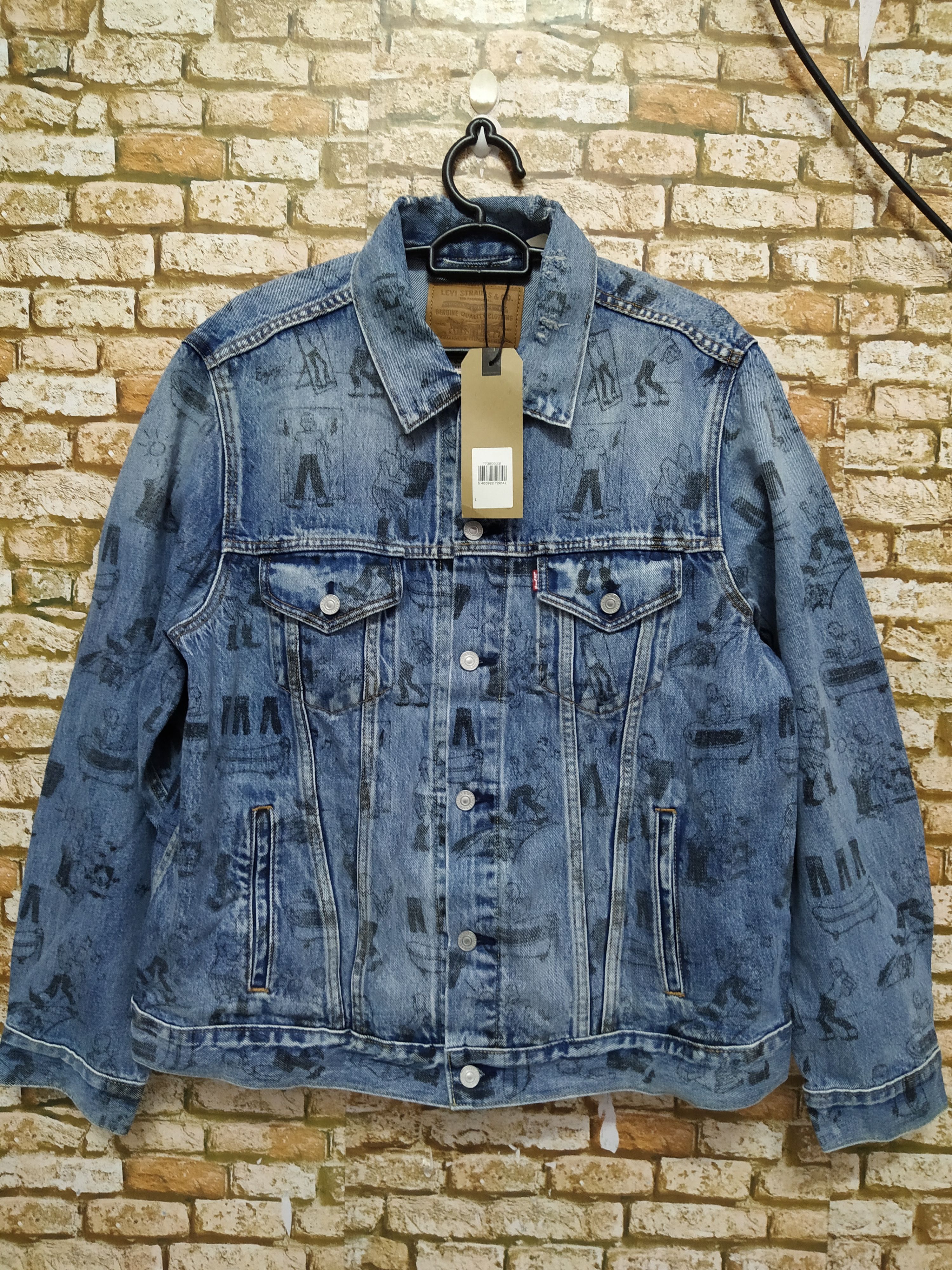 Levi's LEVIS BIG E BATH-TUB ALLOVER PRINT TRUCKER JACKET (Z5) Size US L / EU 52-54 / 3 - 1 Thumbnail