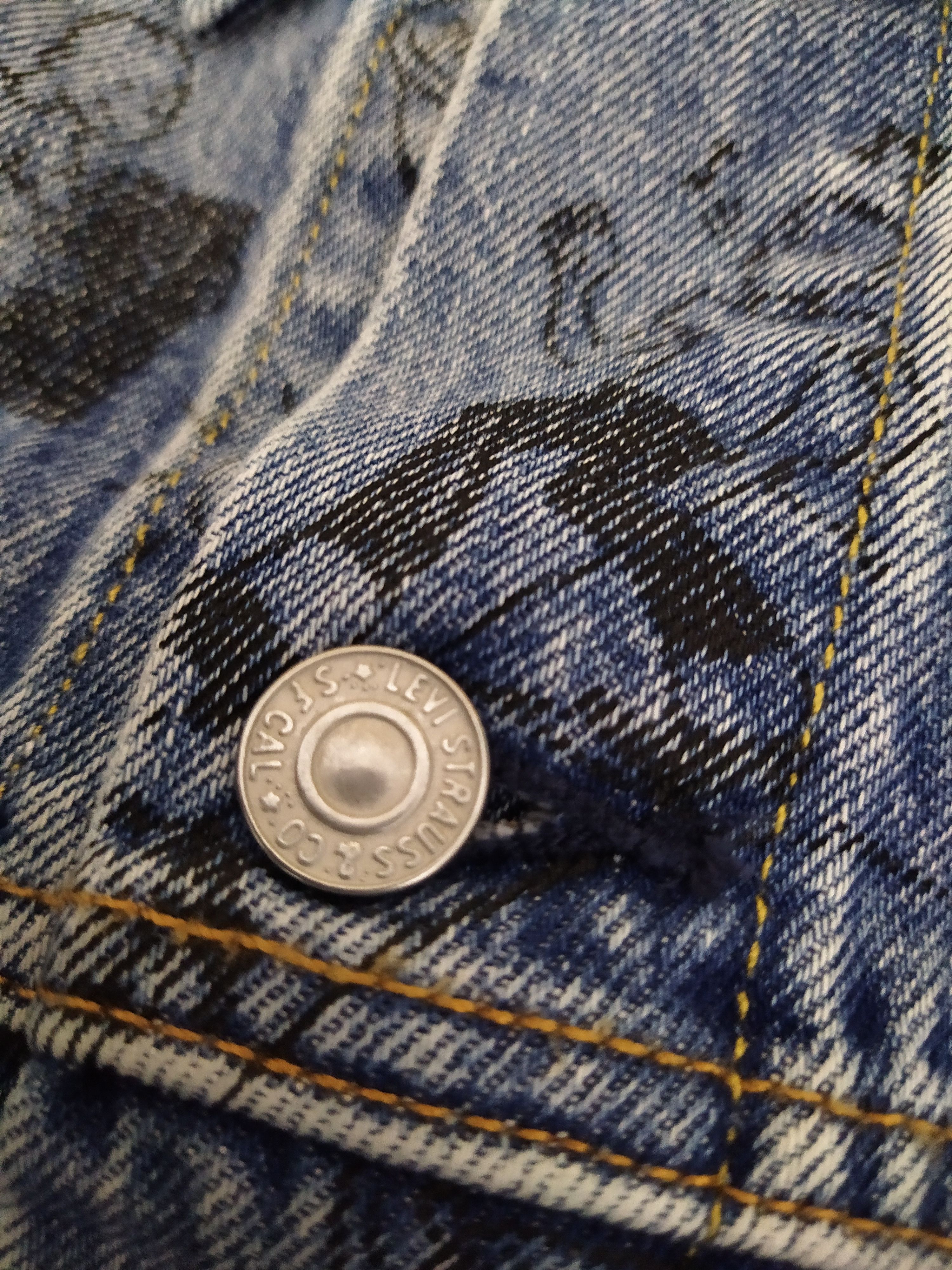 Levi's LEVIS BIG E BATH-TUB ALLOVER PRINT TRUCKER JACKET (Z5) Size US L / EU 52-54 / 3 - 10 Thumbnail