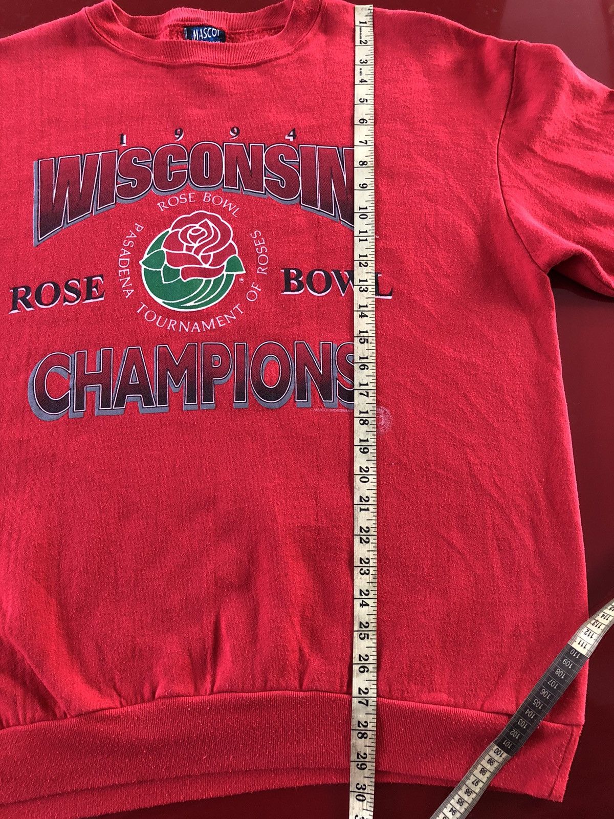 NFL Vintage 94 Wisconsin Badgers Rose Bowl Pasadena Champions Size US XL / EU 56 / 4 - 6 Thumbnail