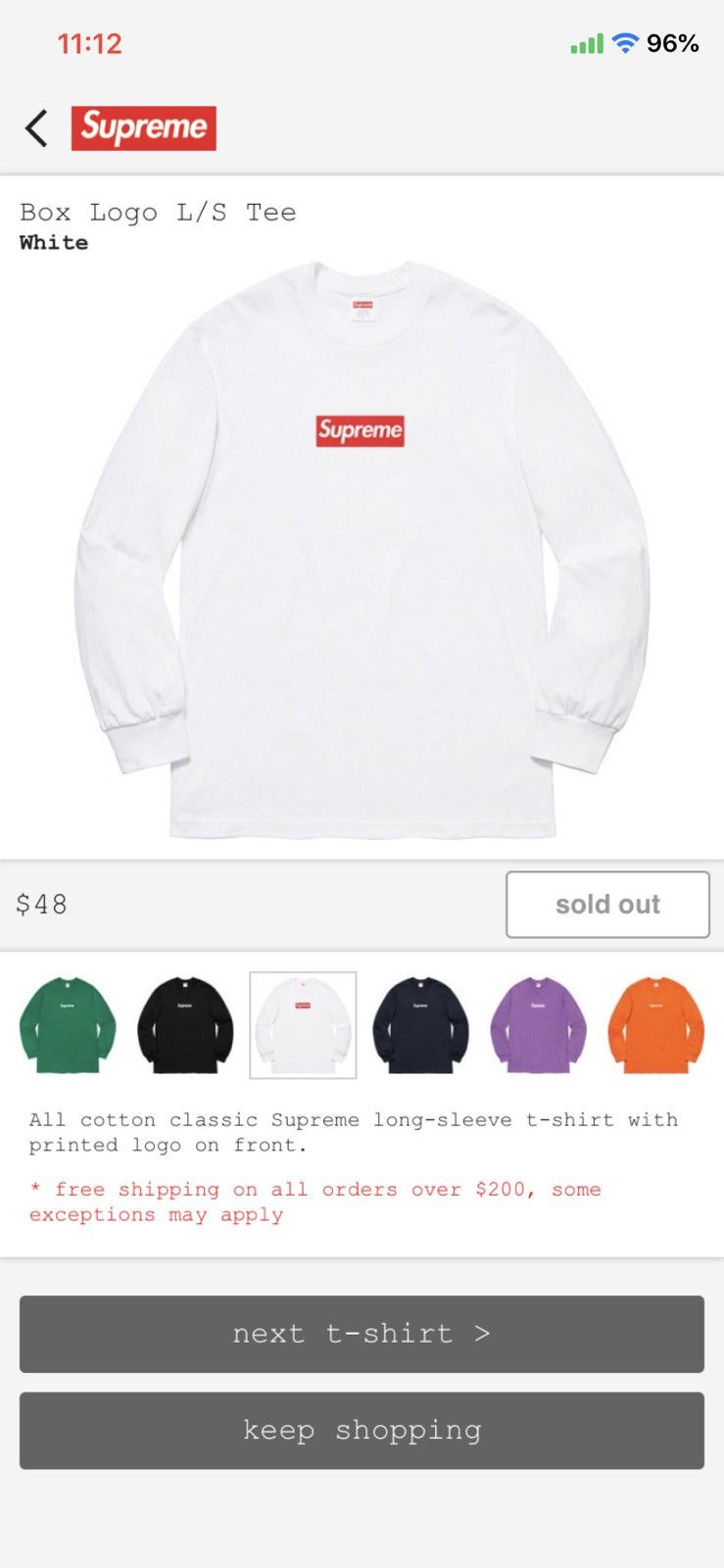 Supreme Box Logo L/S Tee ホワイト L 20aw FW20 Supreme Box Logo L/S Tee White XL