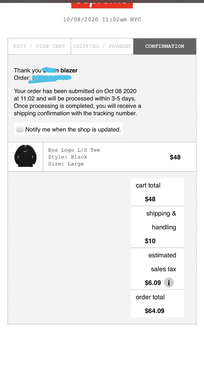Supreme Supreme Box Logo L/S Tee Black Size US L / EU 52-54 / 3 - 5 Thumbnail