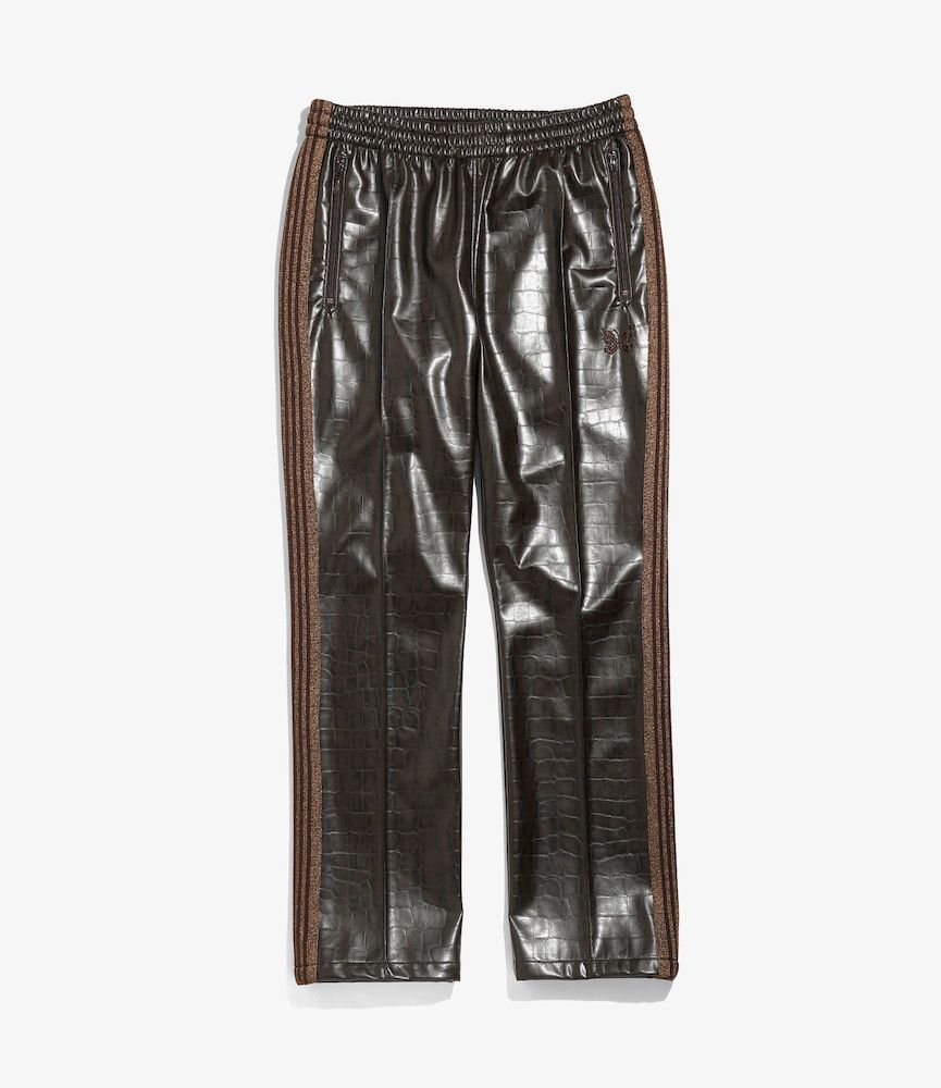 Needles Narrow Faux Leather Track Pants