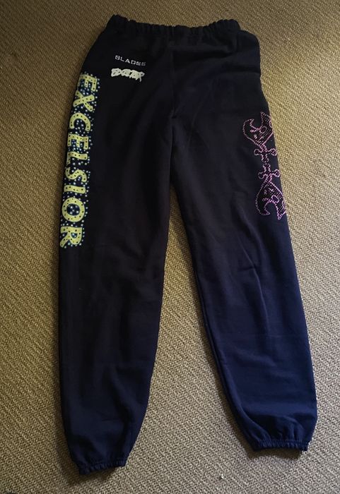 Sad Boys Bladee Navy Excelsior/Exeter Sweatpants Size Medium