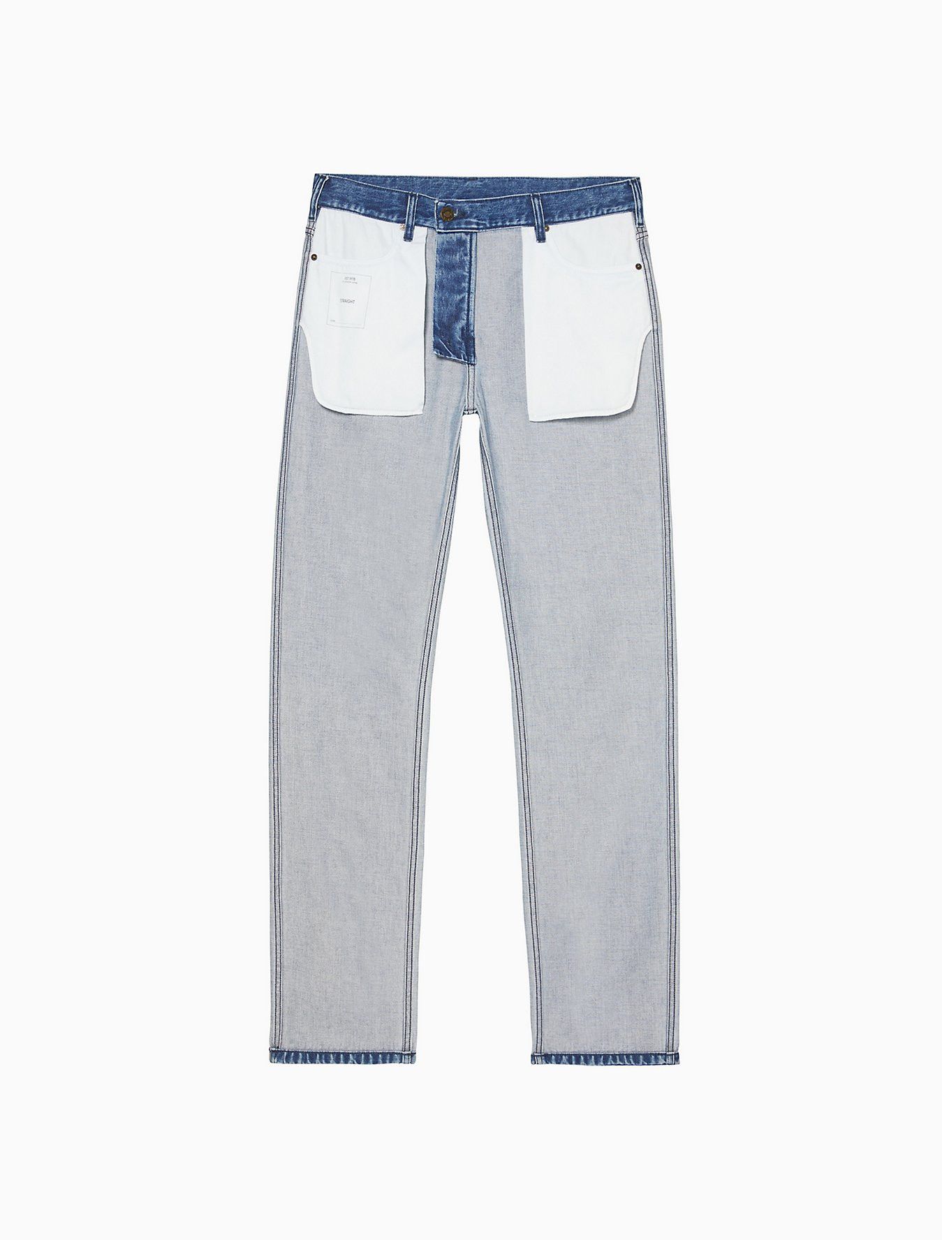 Calvin Klein 205W39NYC EST. 1978 Straight Leg Inside Out Indigo Stone Jeans Size US 30 / EU 46 - 1 Thumbnail
