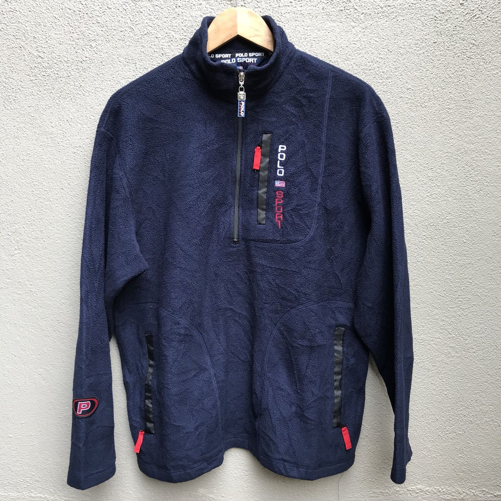 Polo Ralph Lauren Vintage POLO SPORT Ralph Lauren fleece half zipper Size US M / EU 48-50 / 2 - 2 Thumbnail