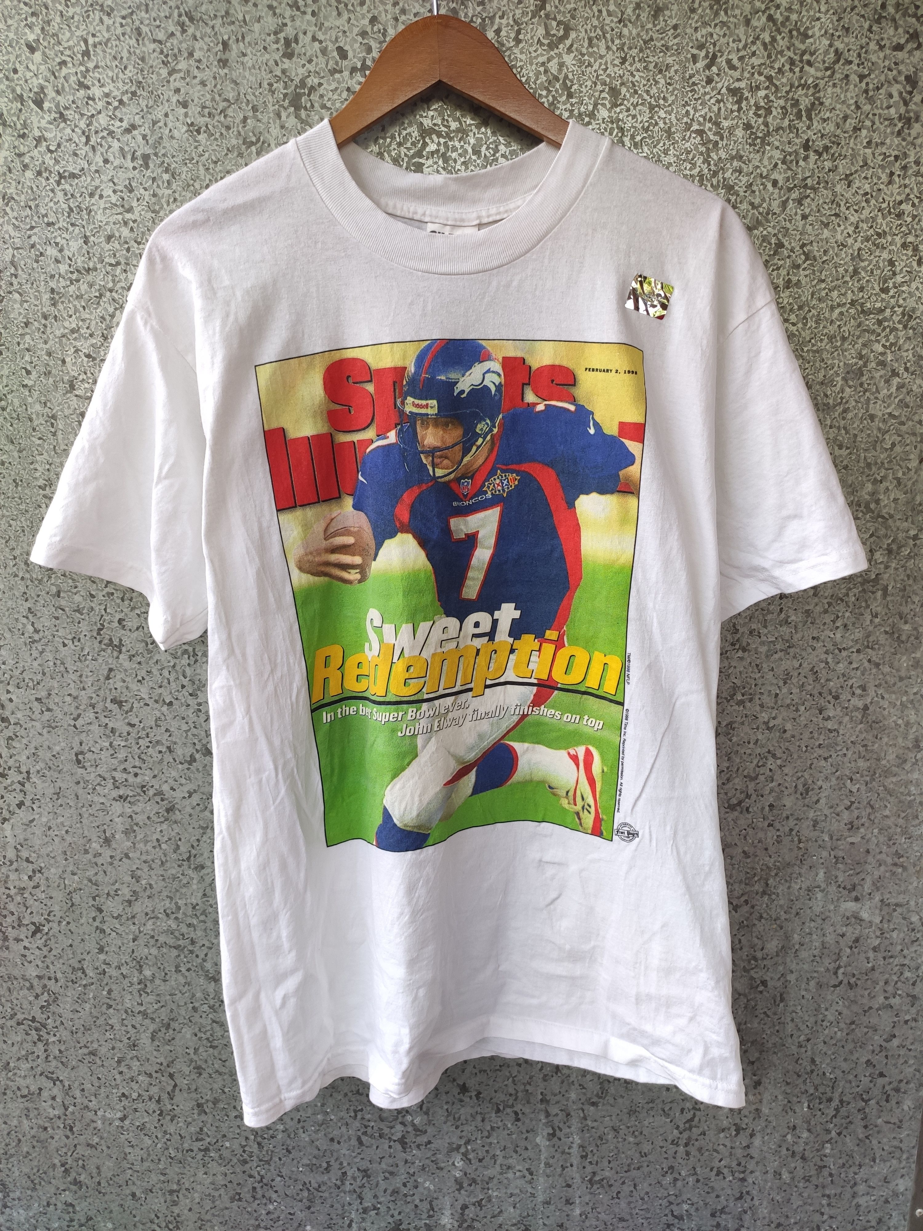 NFL Vintage 1998 NFLP Sweet Redemption t shirt NOS John Elway Size US M / EU 48-50 / 2 - 1 Thumbnail