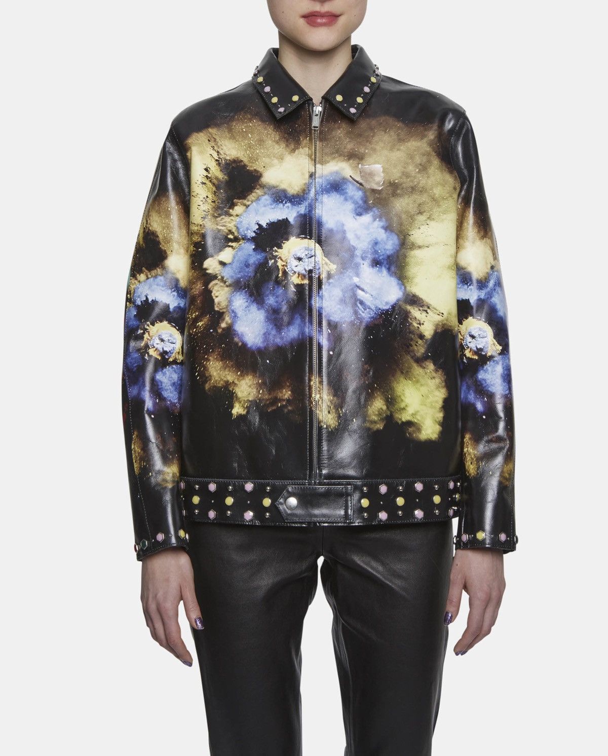 Undercover Paint explosion leather jacket | Grailed