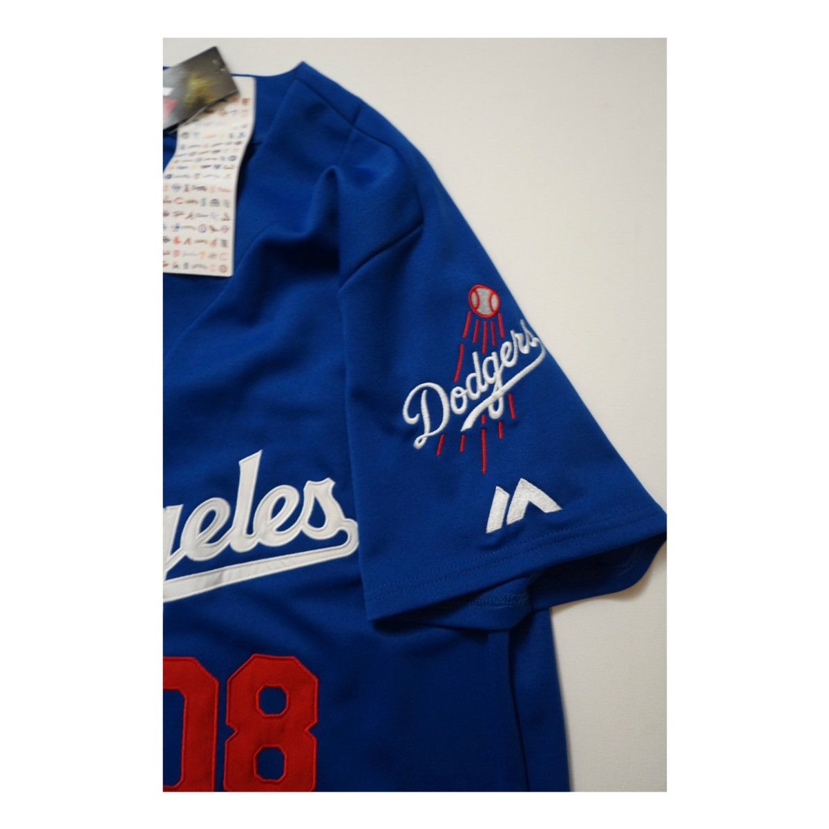 Pink Dolphin x Los Angeles Dodgers Majestic Baseball Jersey Men Size Small  RARE