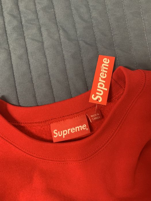 Supreme Supreme Futura Logo Crewneck Sweater RED | Grailed