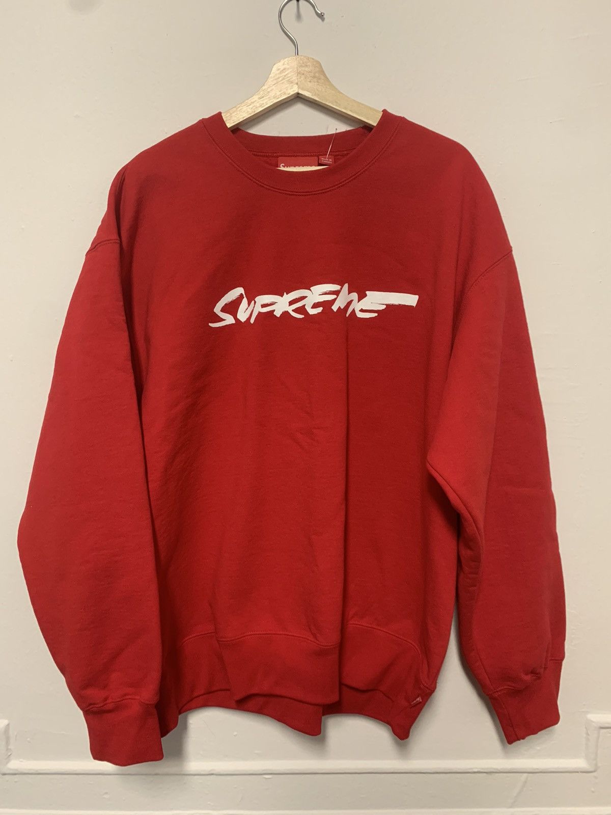 Futura × Supreme Supreme Futura Logo Crewneck Sweater RED | Grailed