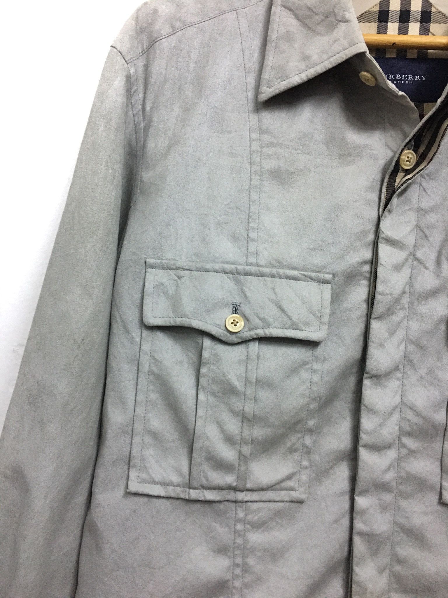 Burberry × Vintage Burberry London Velvet Button Collared Size US L / EU 52-54 / 3 - 4 Thumbnail